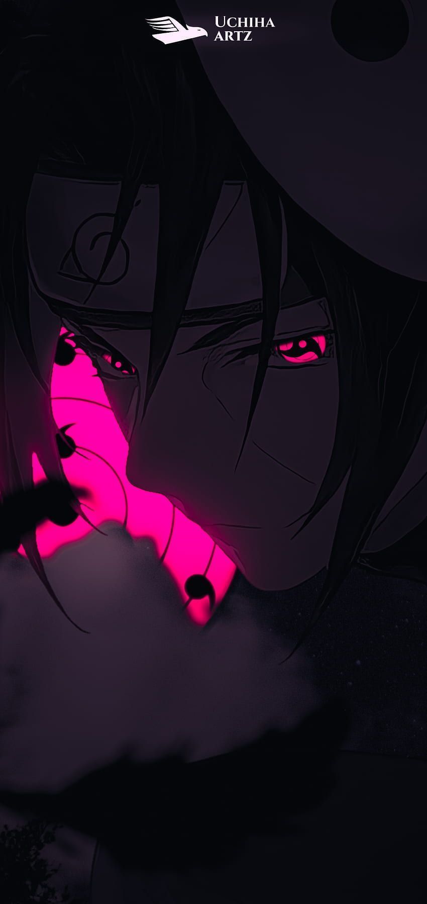 Itachi uchiha, aesthetic, sasuke, electric blue, magenta HD phone wallpaper