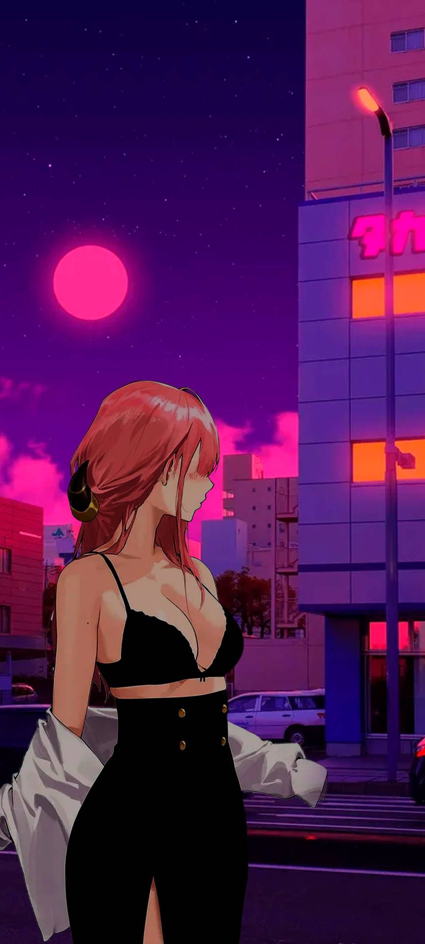 Download Aesthetic Anime Girl Magenta Wallpaper