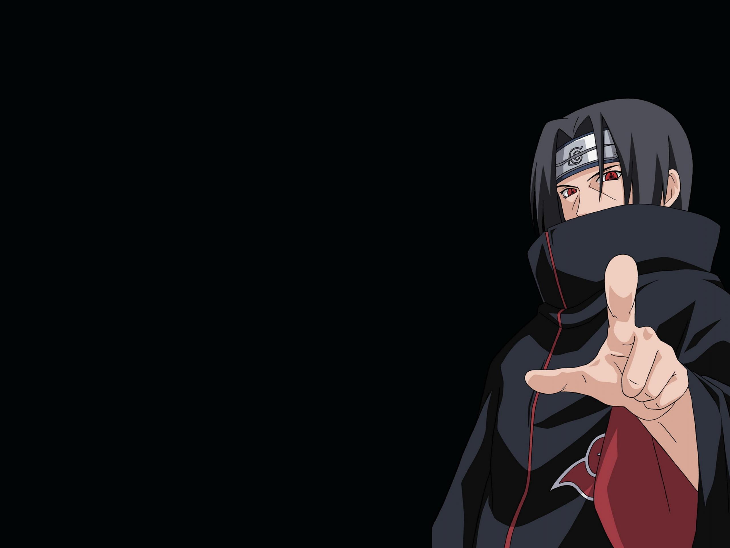 A man in anime style is pointing - Itachi Uchiha