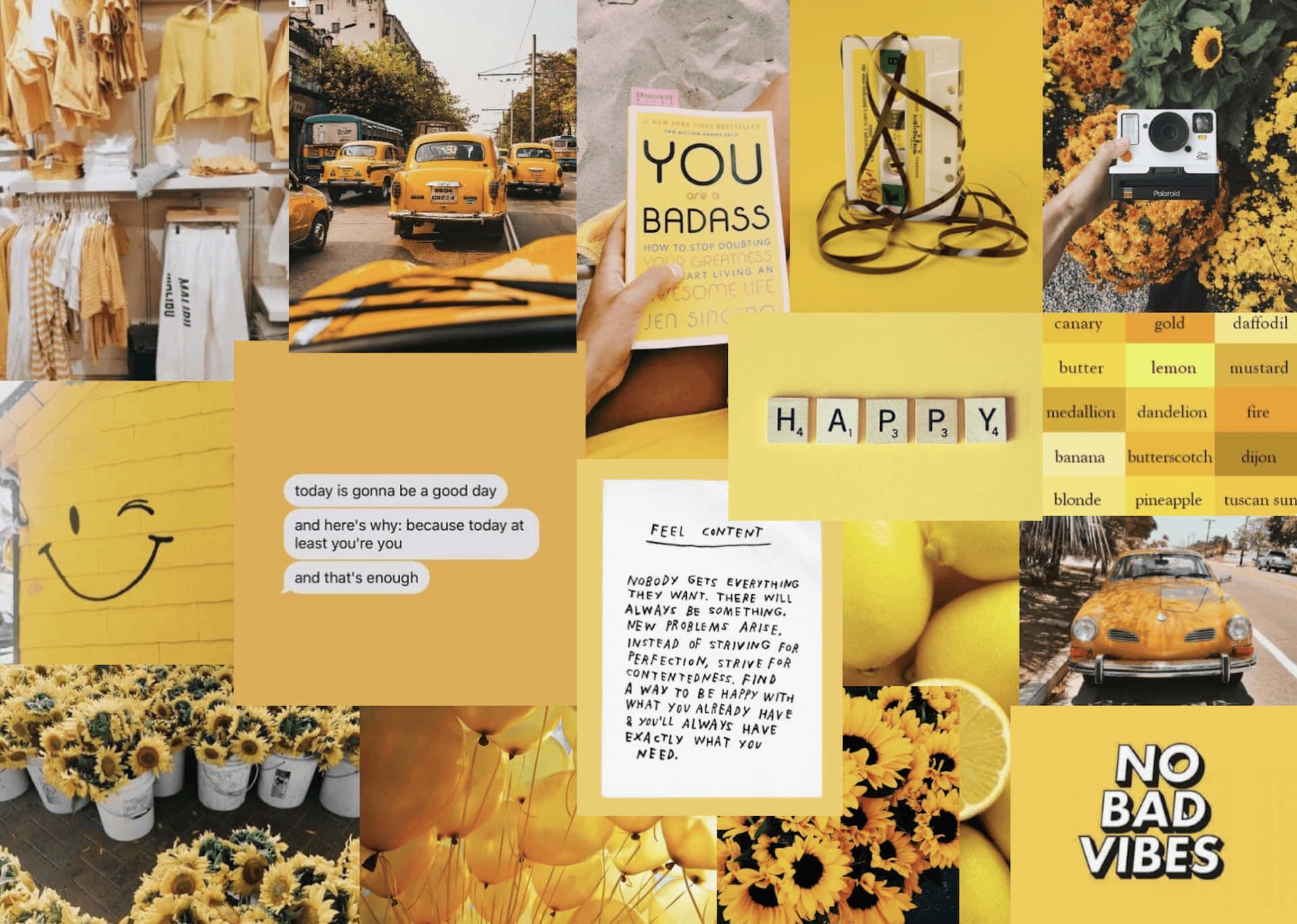 Download Yellow Aesthetic Collage Wallpaper