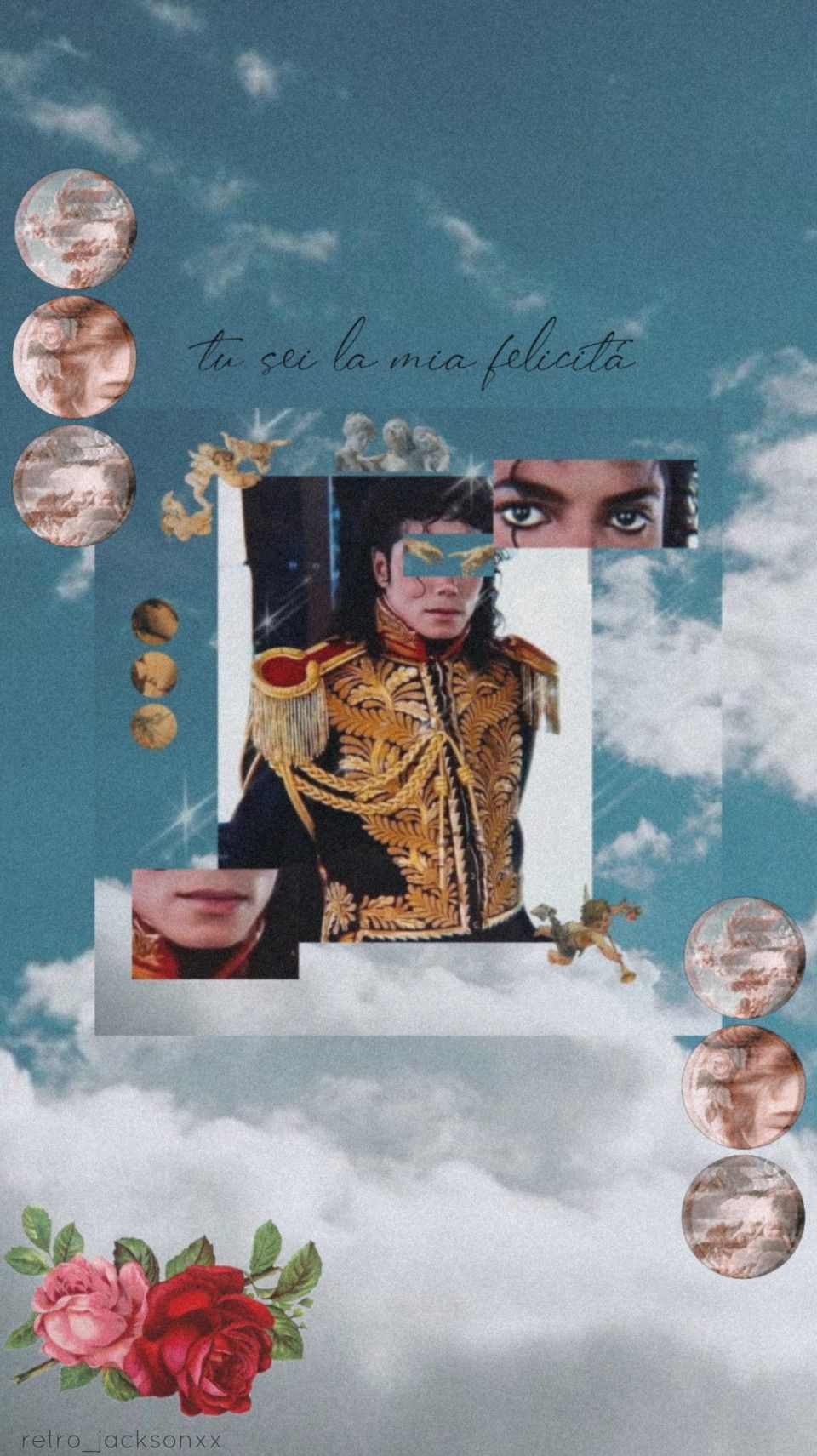 A collage of Michael Jackson photos and clouds - Michael Jackson