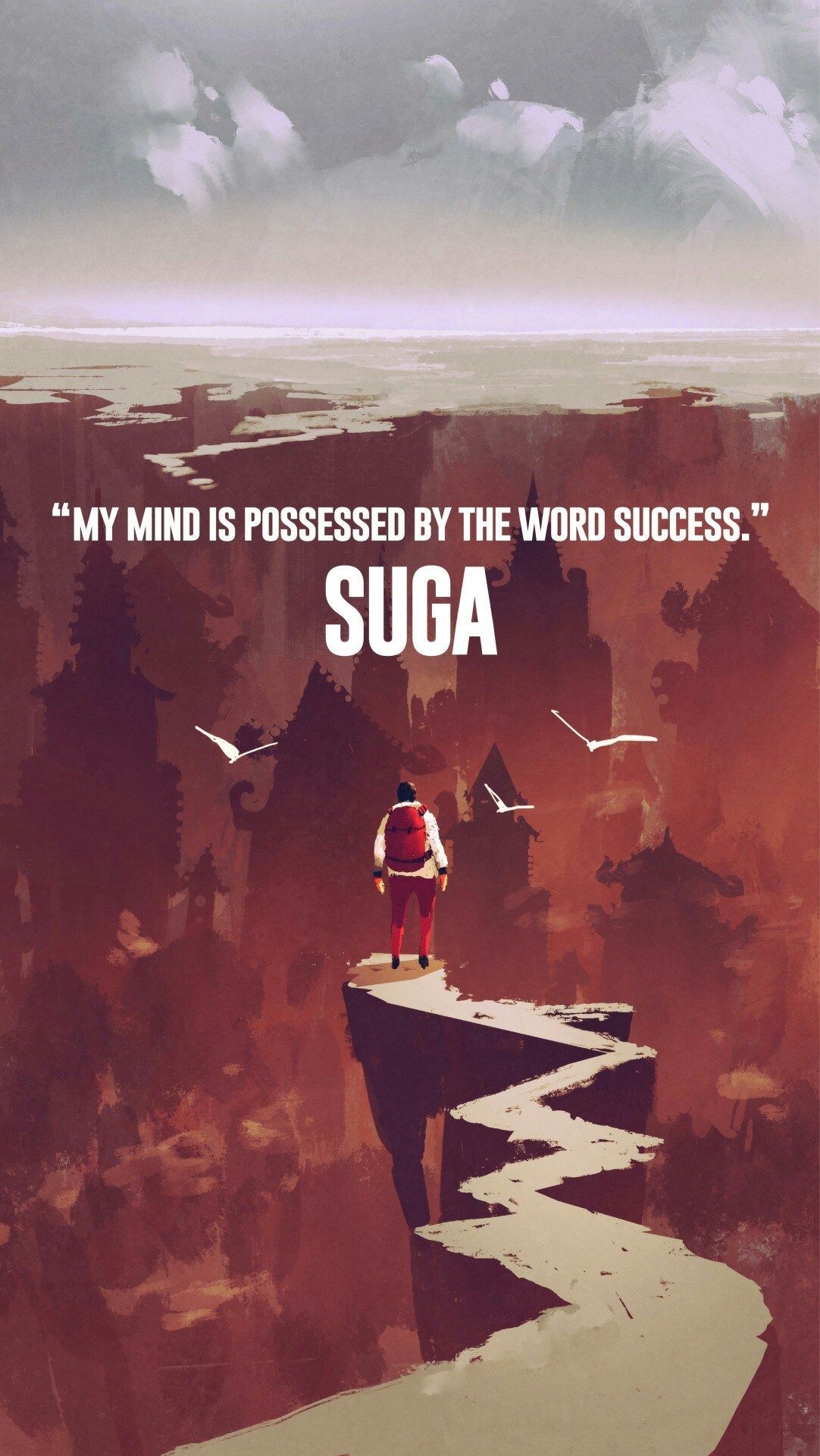 A poster with the words my mind is pressed by word success - BTS