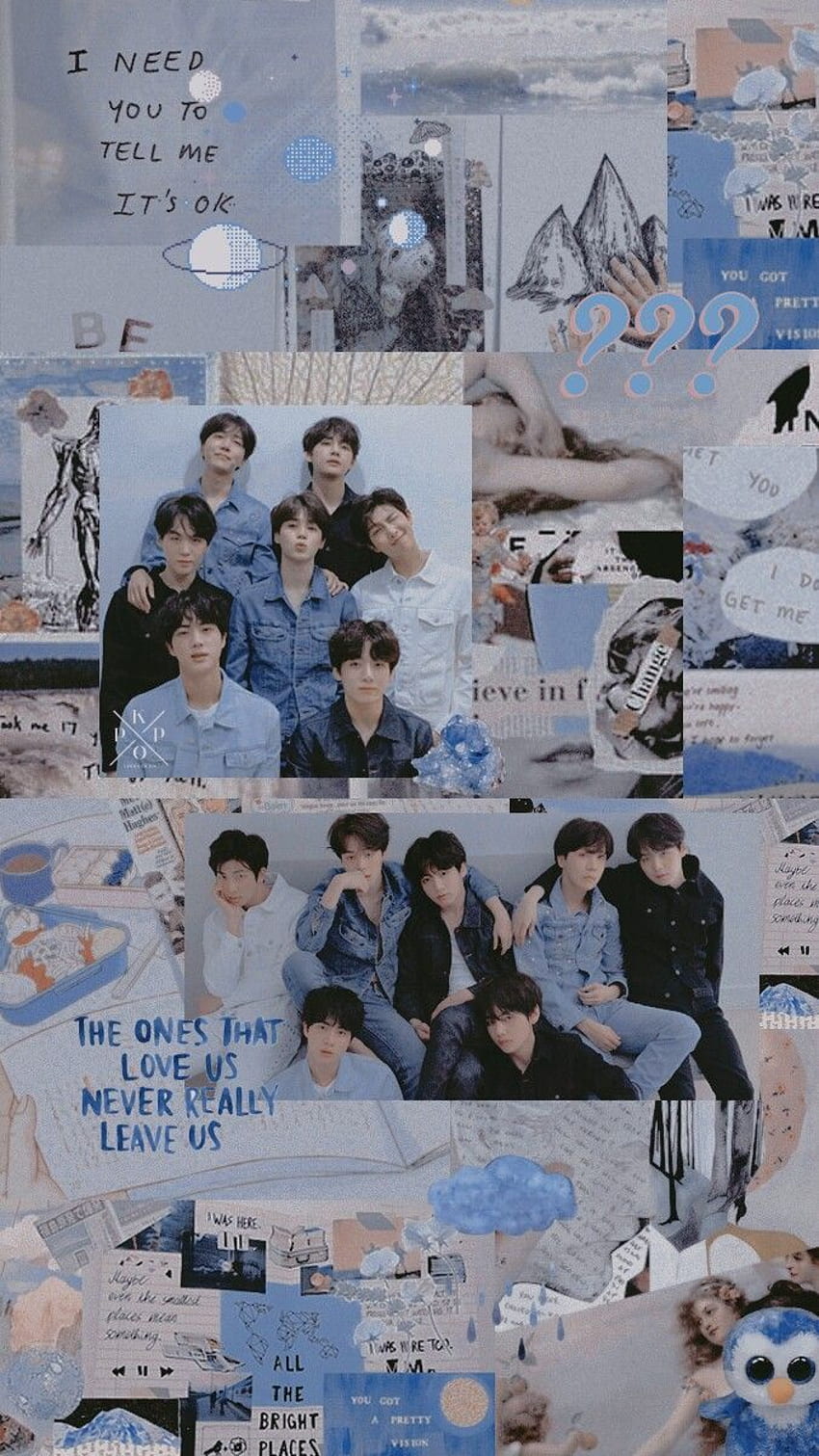 A collage of pictures of bts with the words i need you to tell me it's ok - BTS