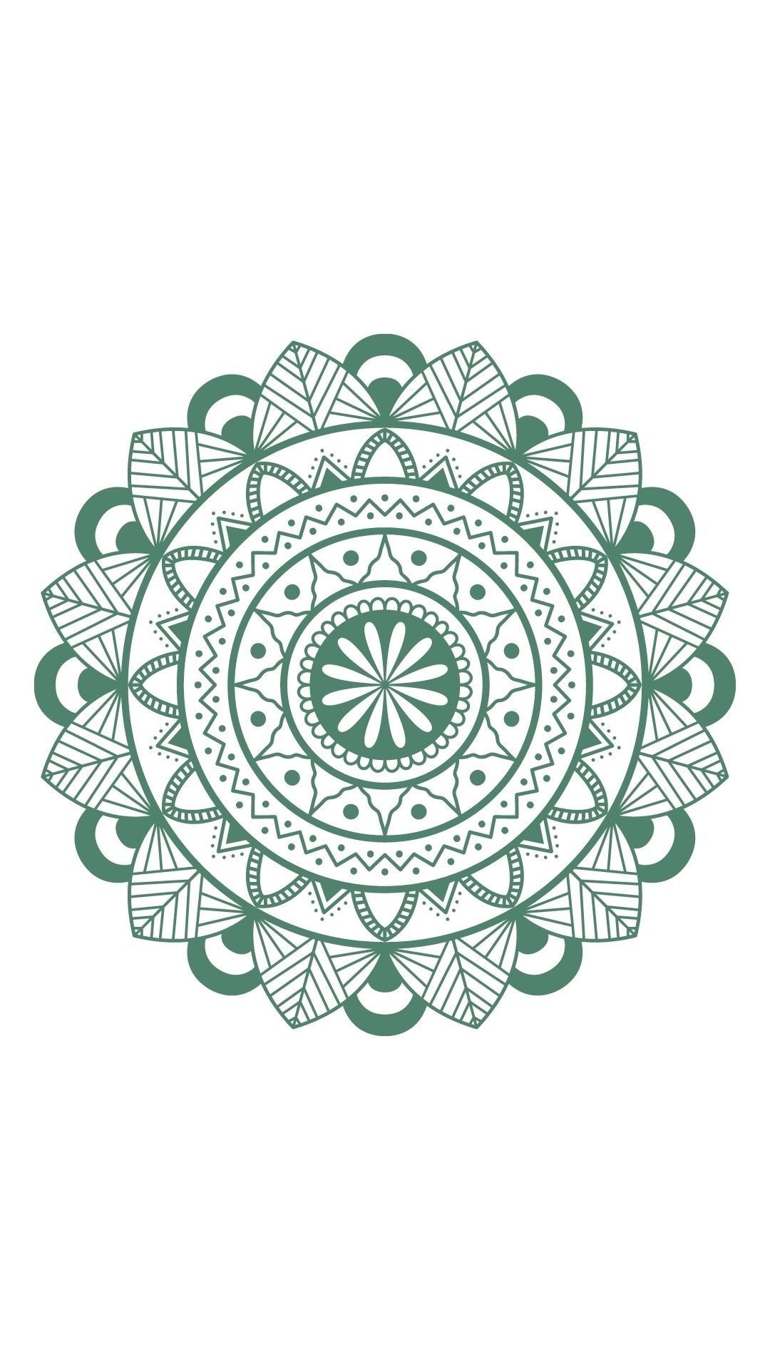 A circular pattern of green on a white background - Sage green