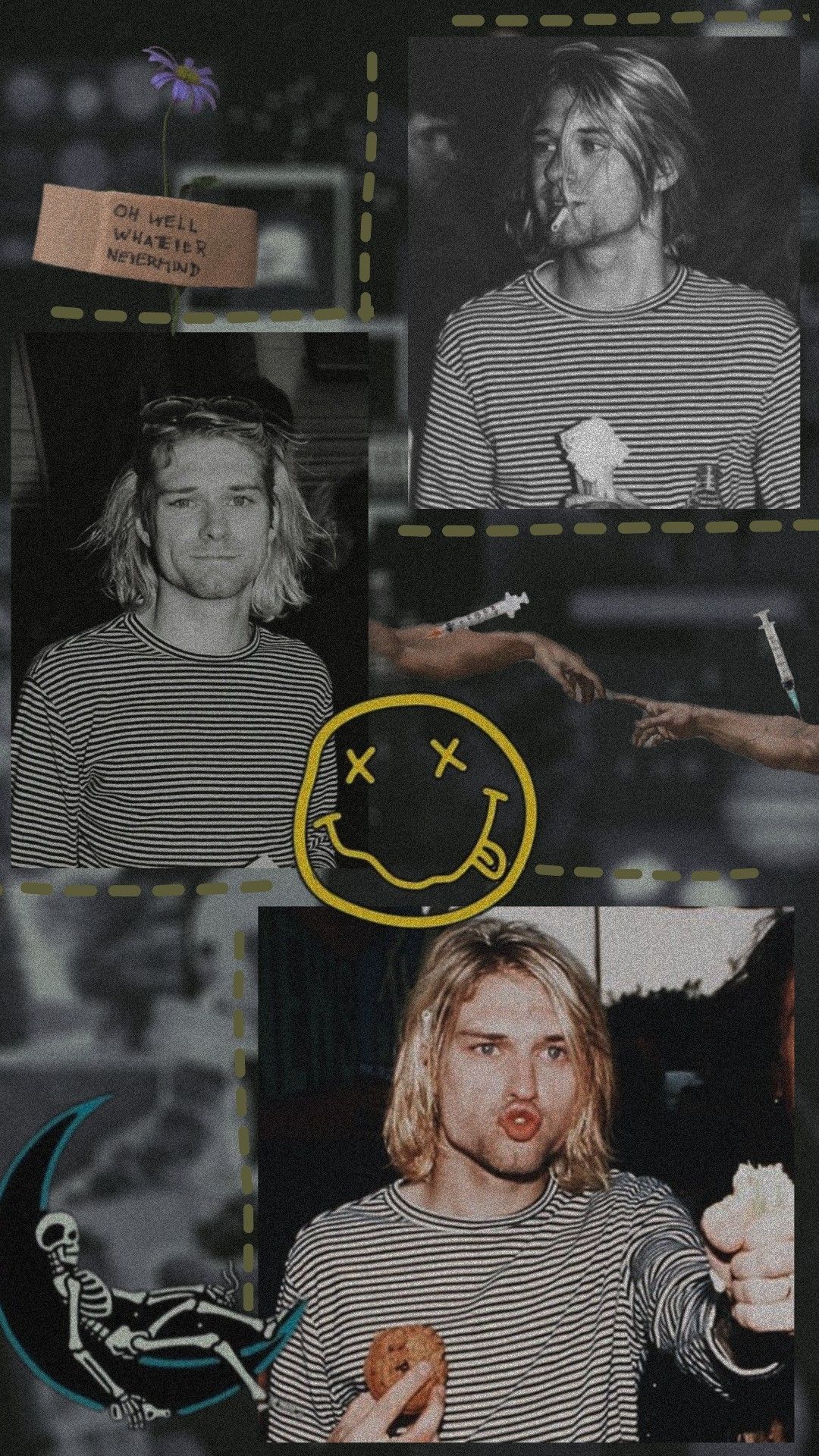 A collage of pictures with different people in them - Nirvana