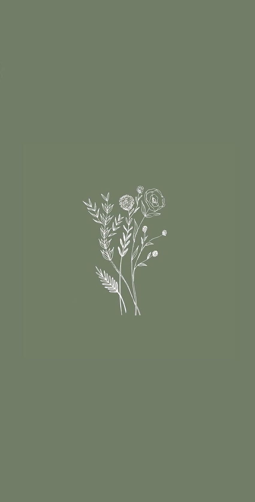 A floral logo design on green background - Spring