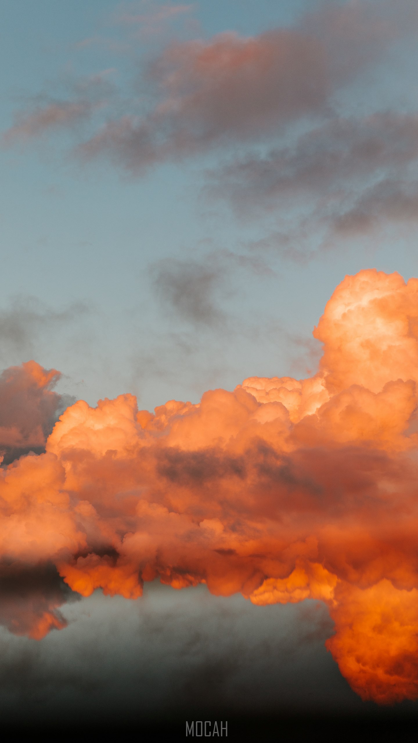 A plane flying over the clouds at sunset - Cloud, sky, orange, pastel orange