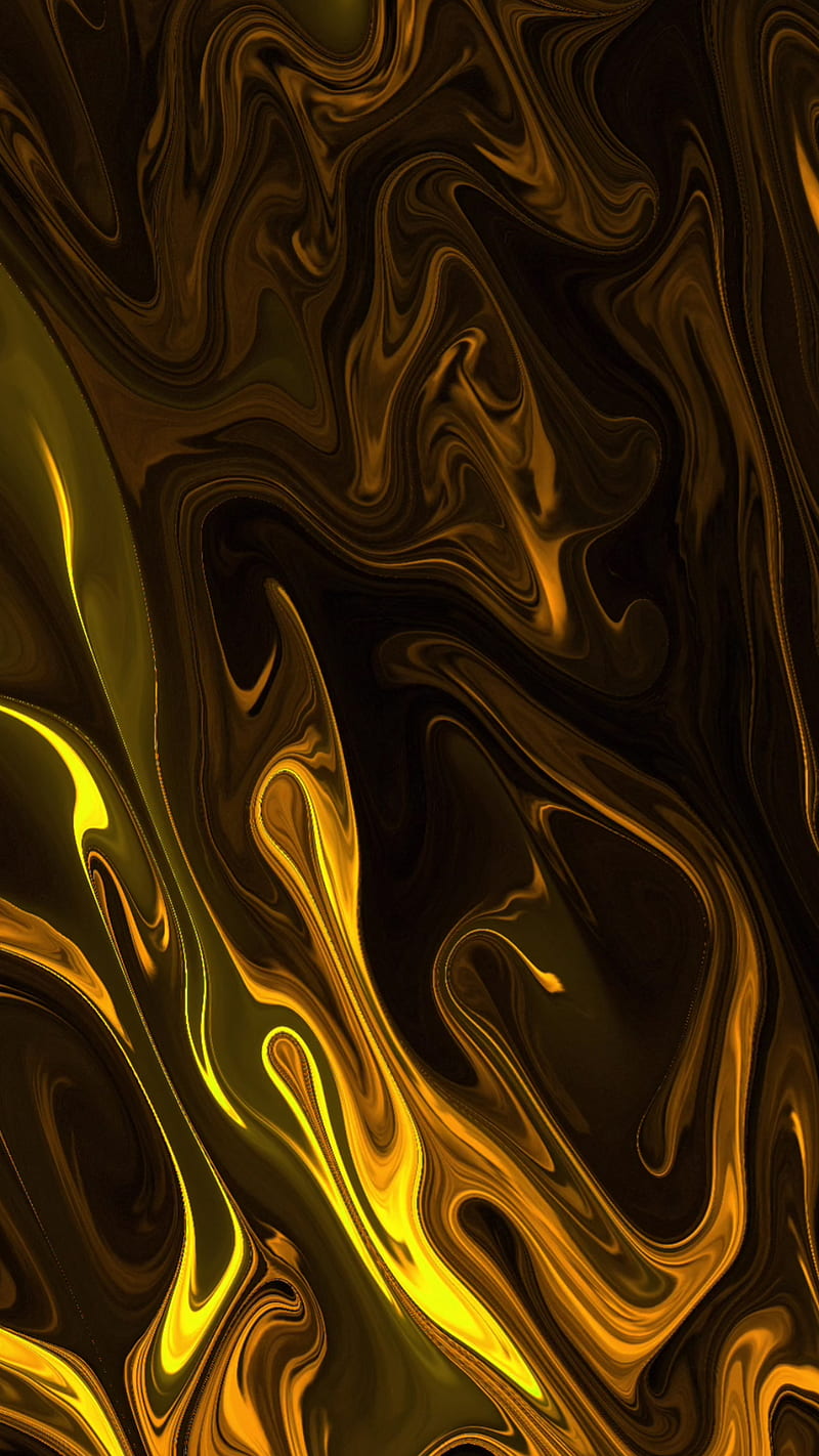 Fluid Screen Gold, HQ, abstract, asmr, flow, live, surreal, vibrant, vivid, HD phone wallpaper