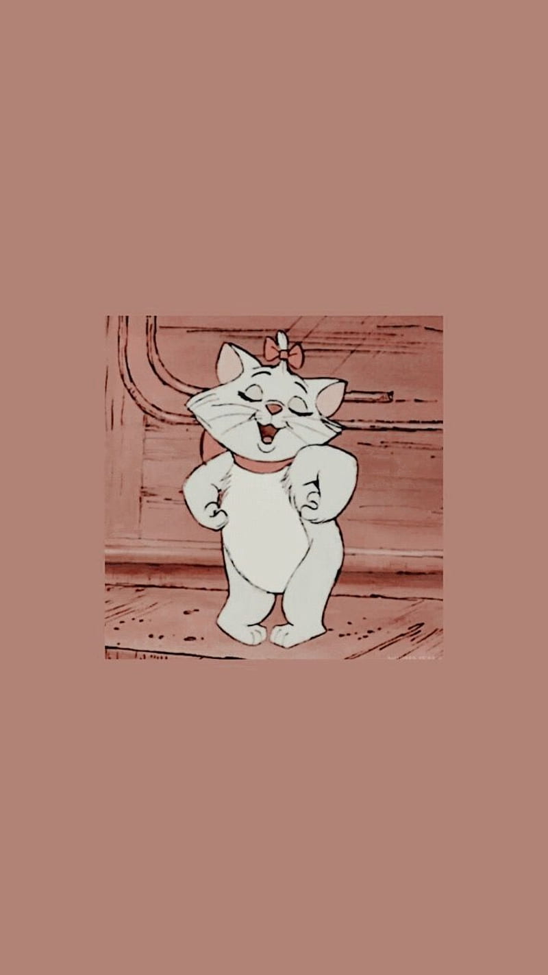 Aesthetic Disney wallpaper for phone with Marie from The Aristocats. - Disney