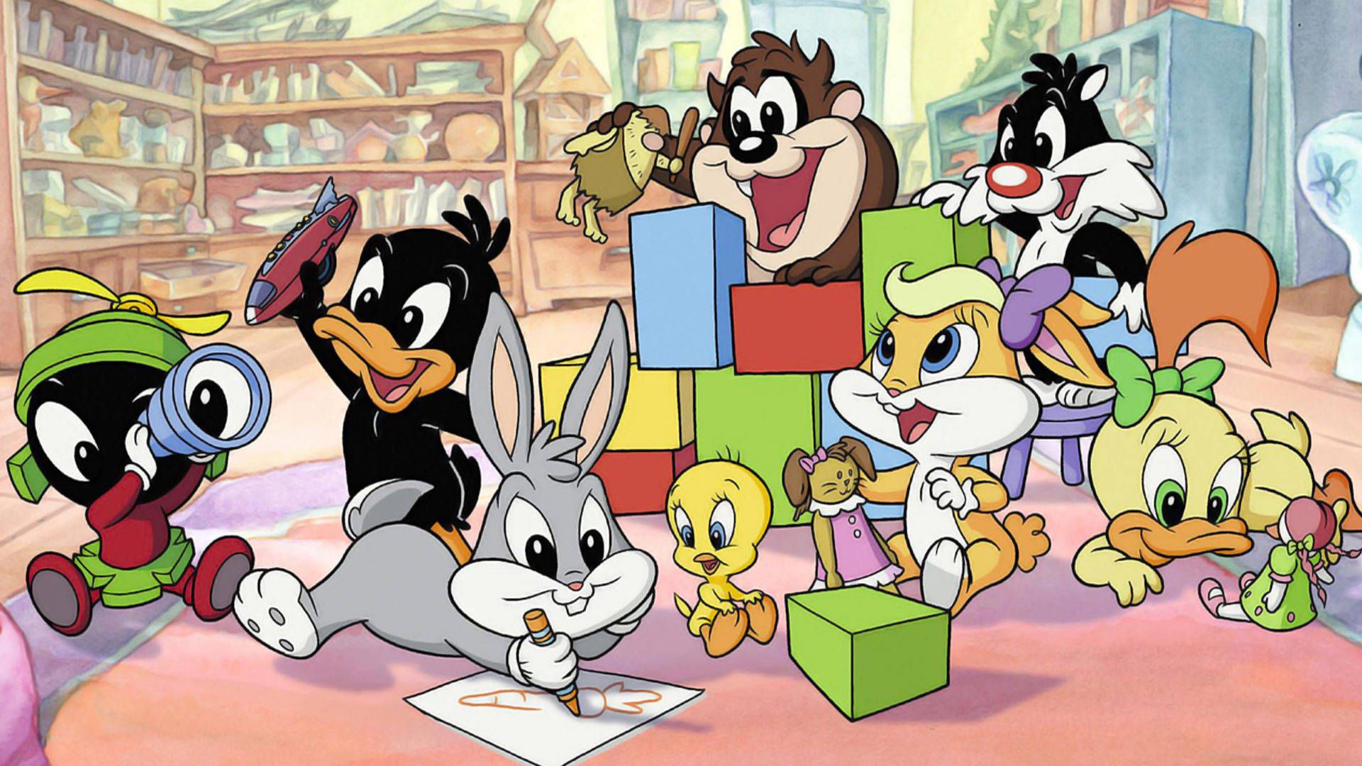 Download Baby Looney Tunes Playroom Wallpaper
