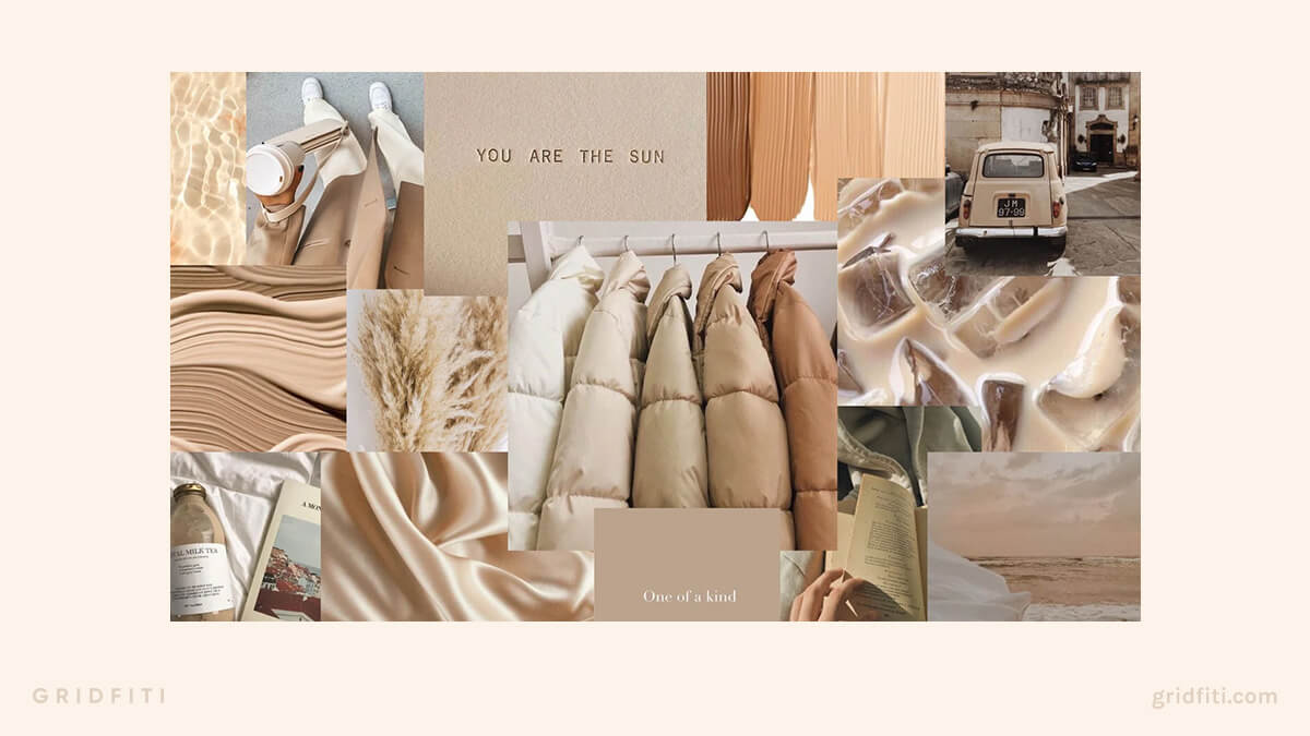 A collage of images with different colors - Cream, neutral