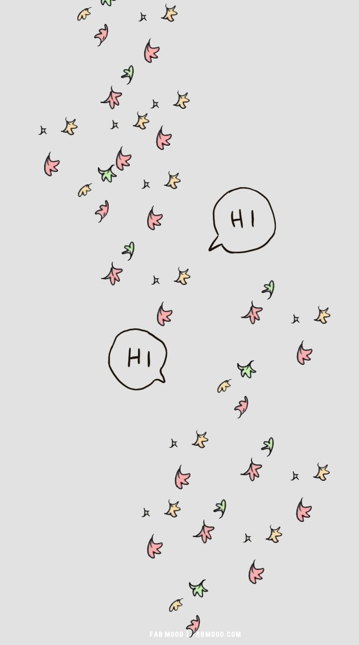 A simple drawing of a speech bubble with the word hi - Leaves