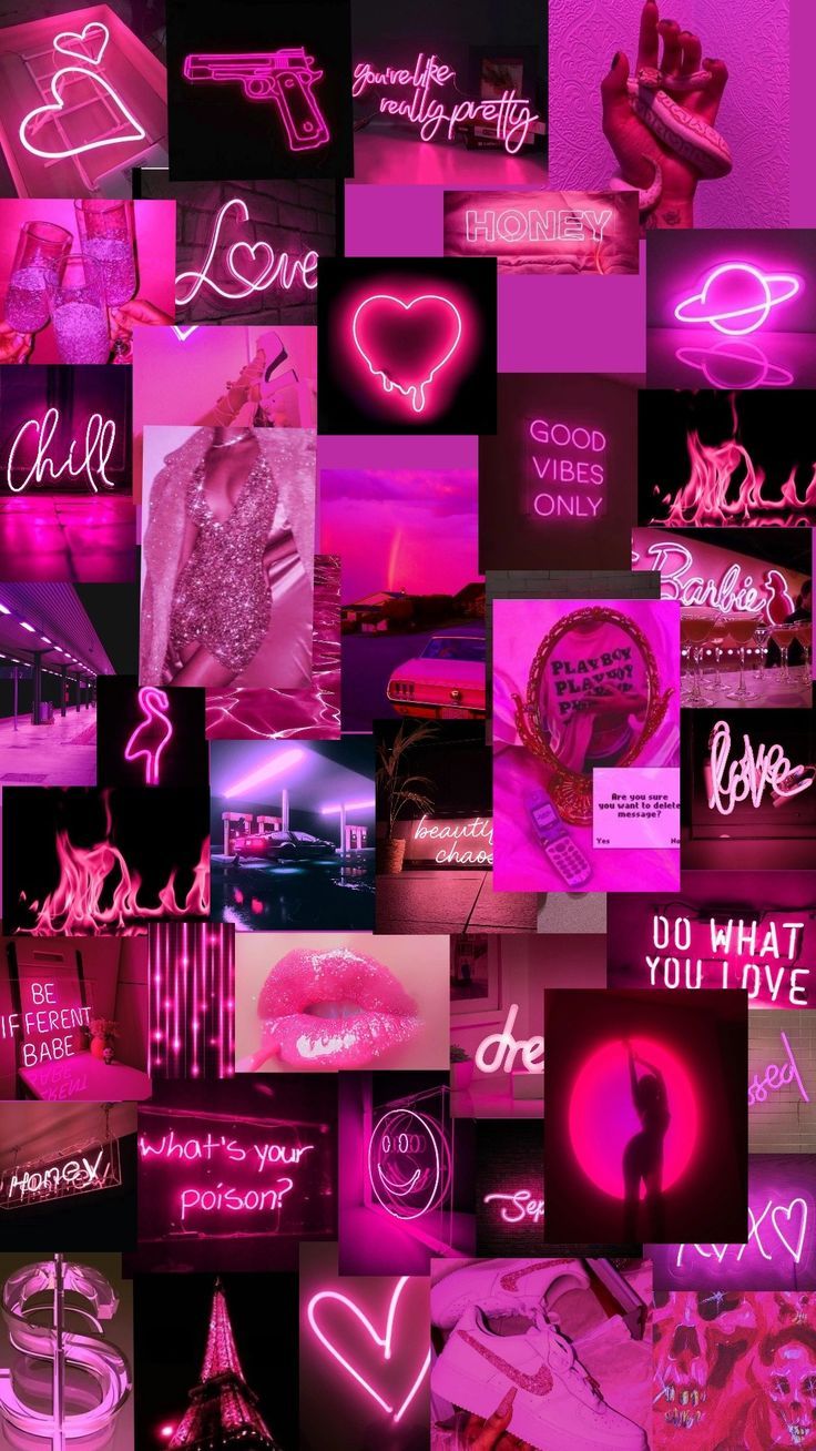 Pink neon wallpaper. Pink neon wallpaper, Pink glitter wallpaper, Pink wallpaper girly