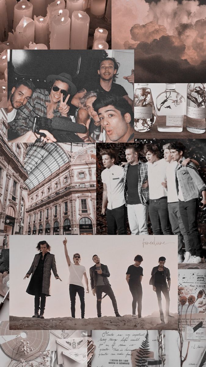 one direction aesthetic collage wallpaper