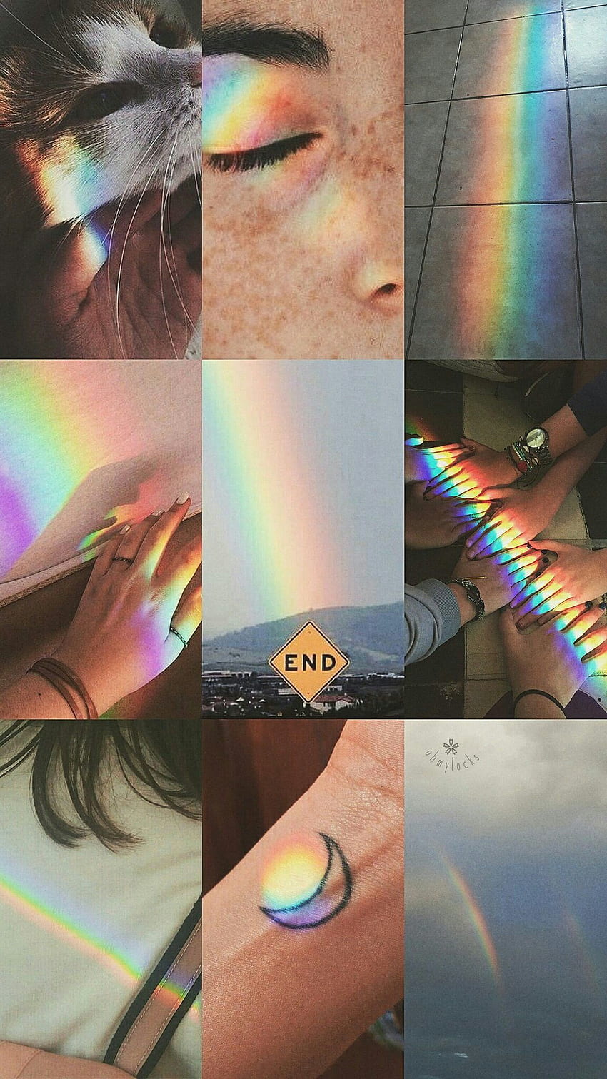 Rainbow collage aesthetic HD wallpaper