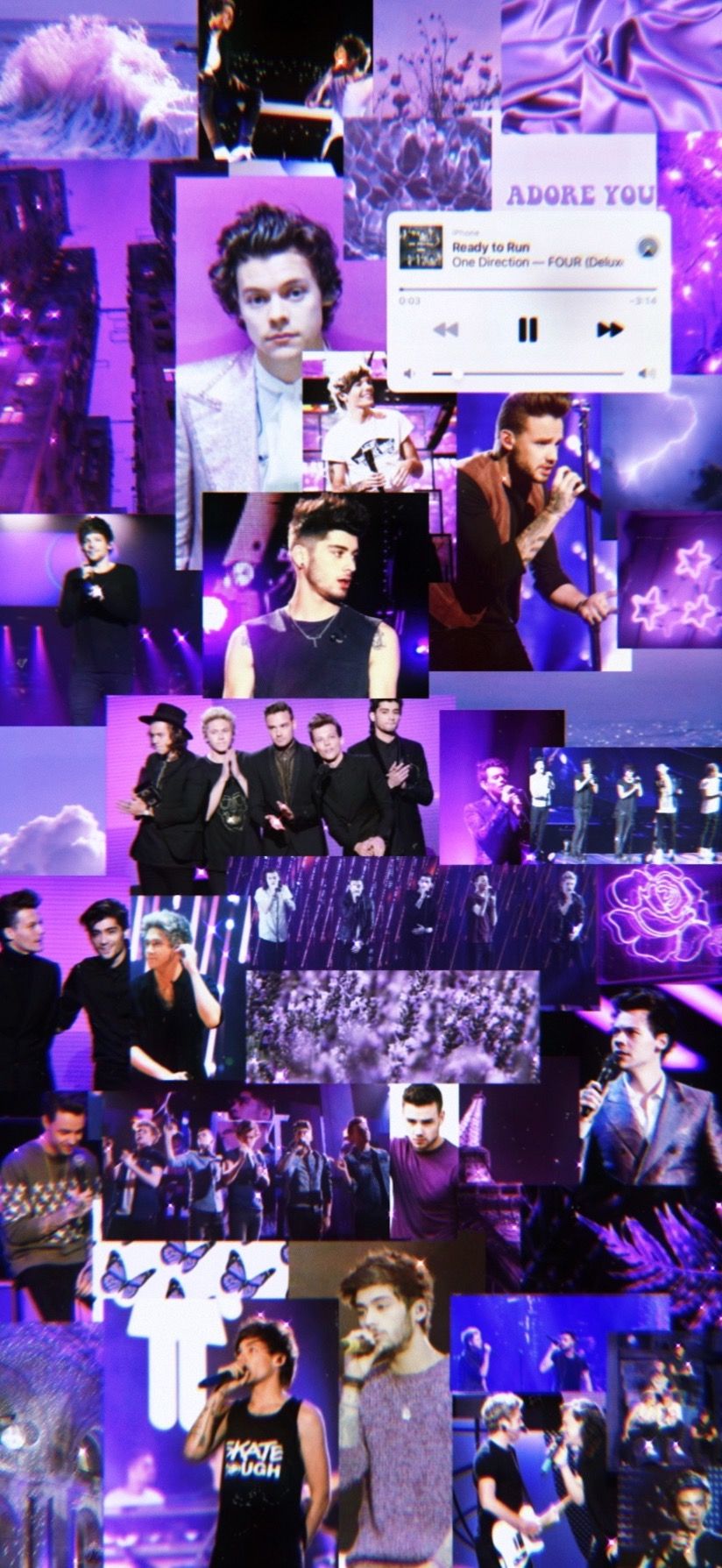 One Direction purple wallpaper I made for my phone! - One Direction, VSCO