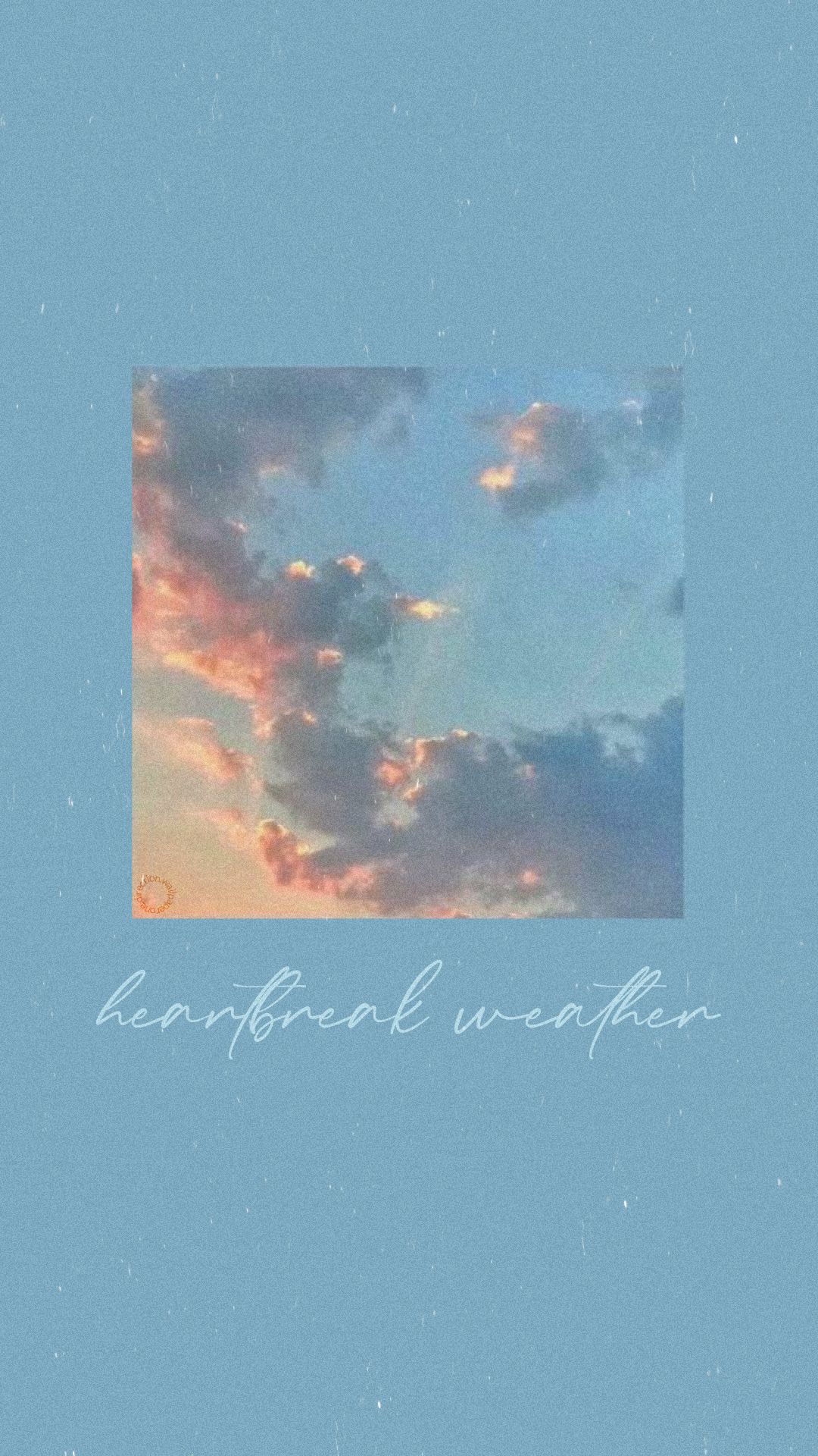 Aesthetic phone background with a sky background and the words 