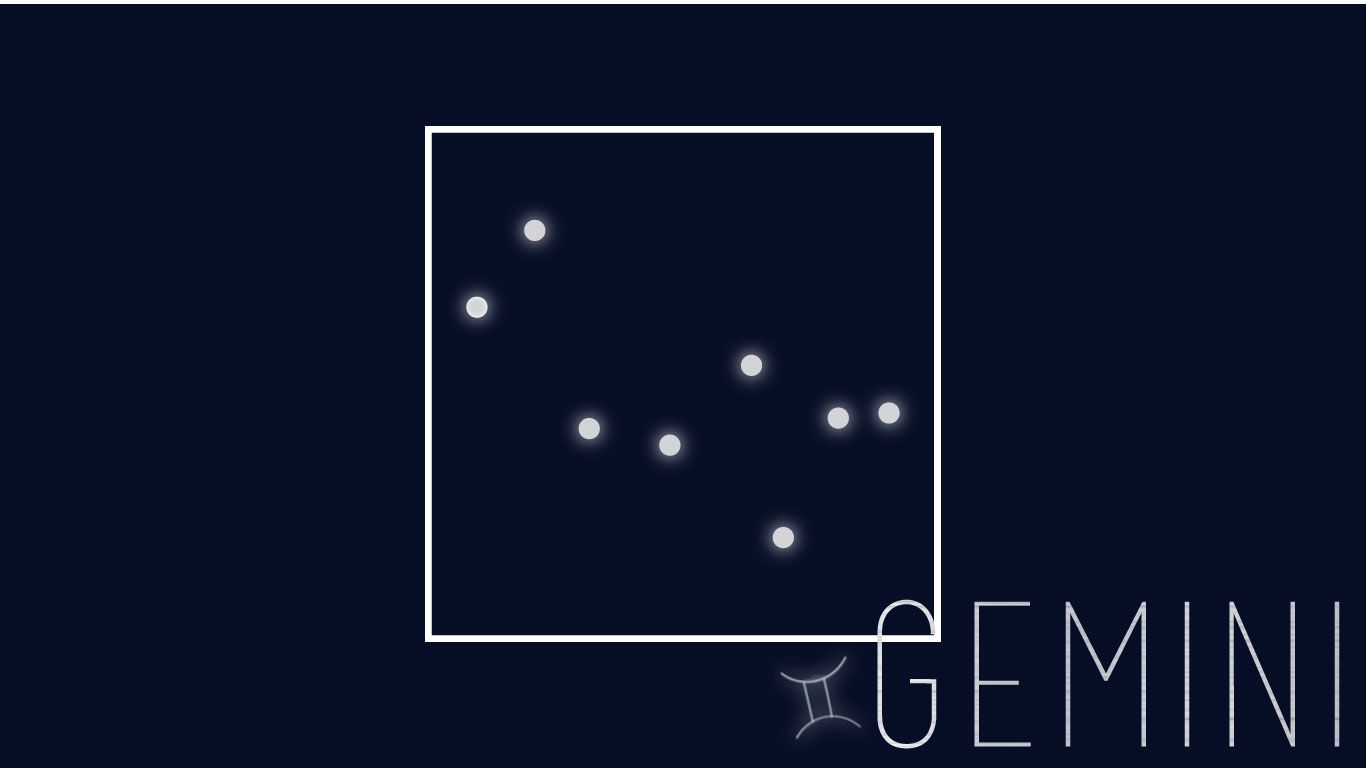 The constellation gemini in a dark blue background - Gemini