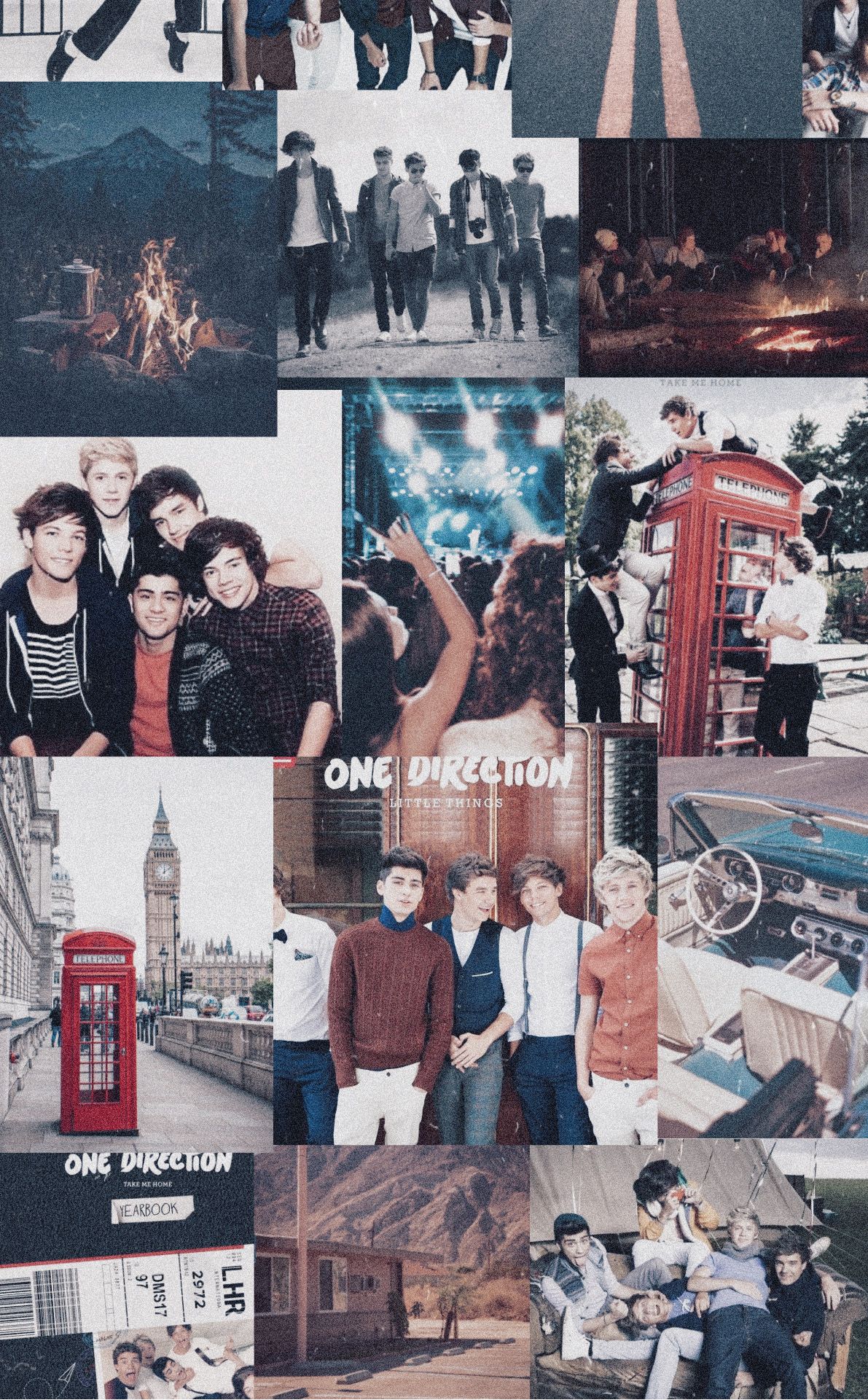 A collage of One Direction pictures. - One Direction