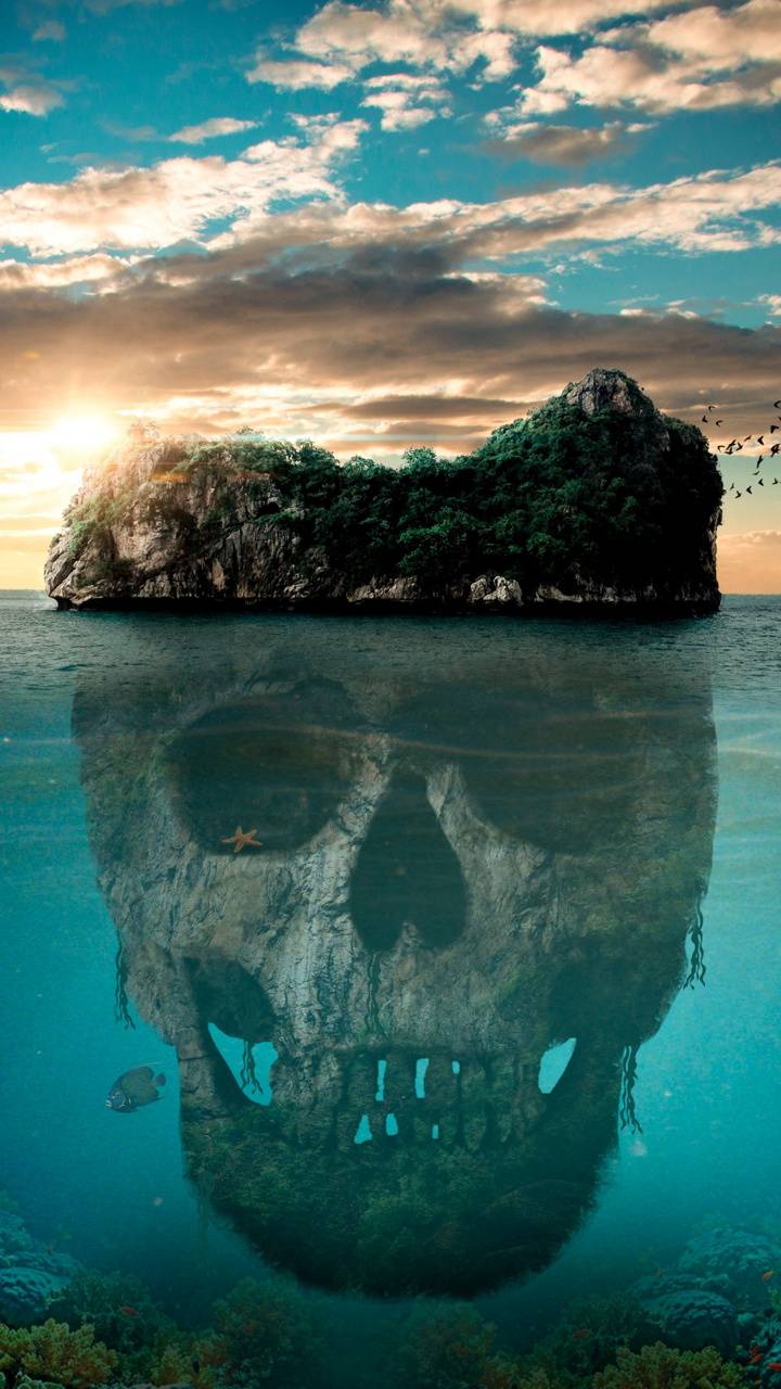 Skull island wallpaper for your phone - Pirate