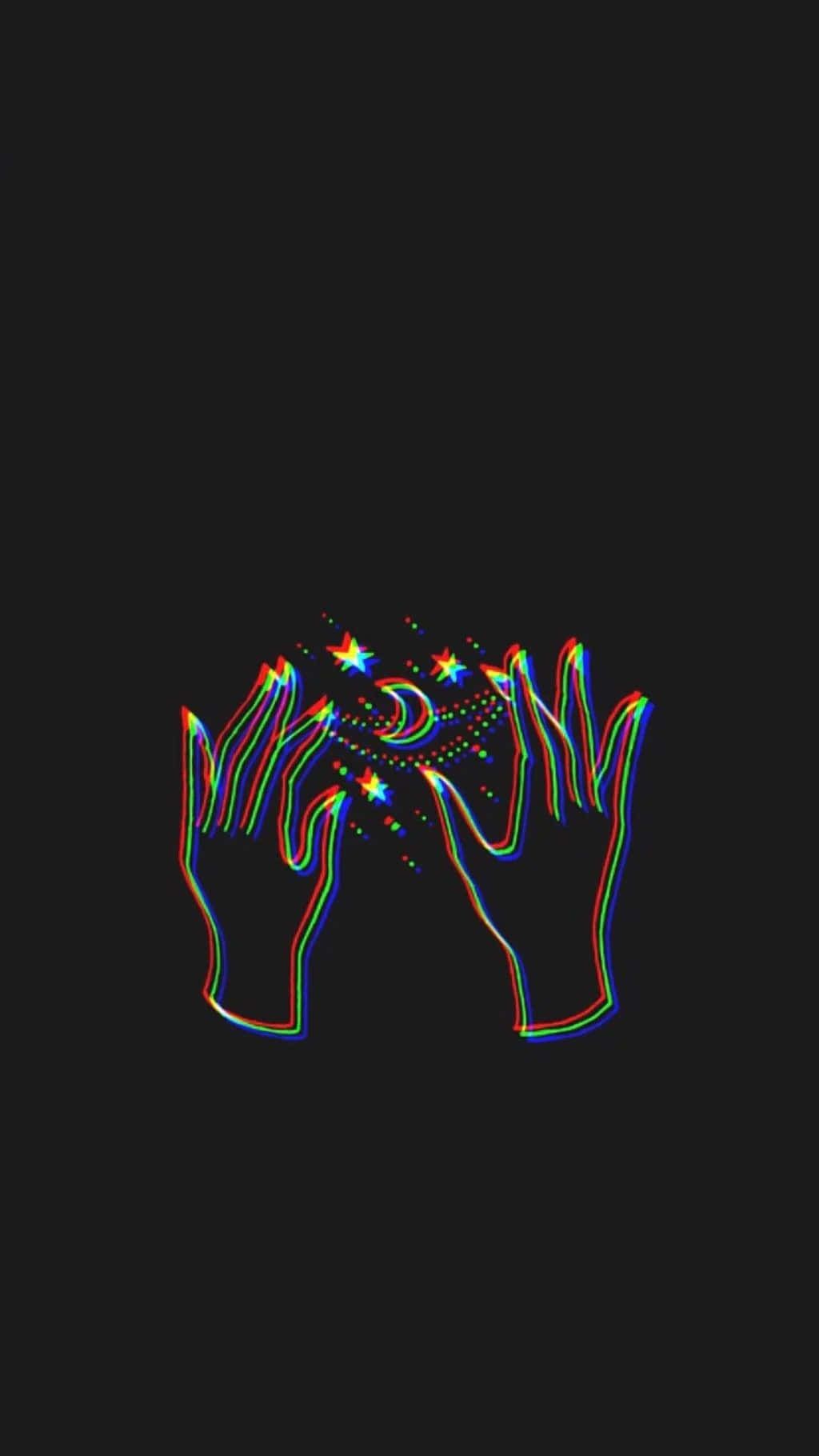 A black background with two hands holding each other - Capricorn