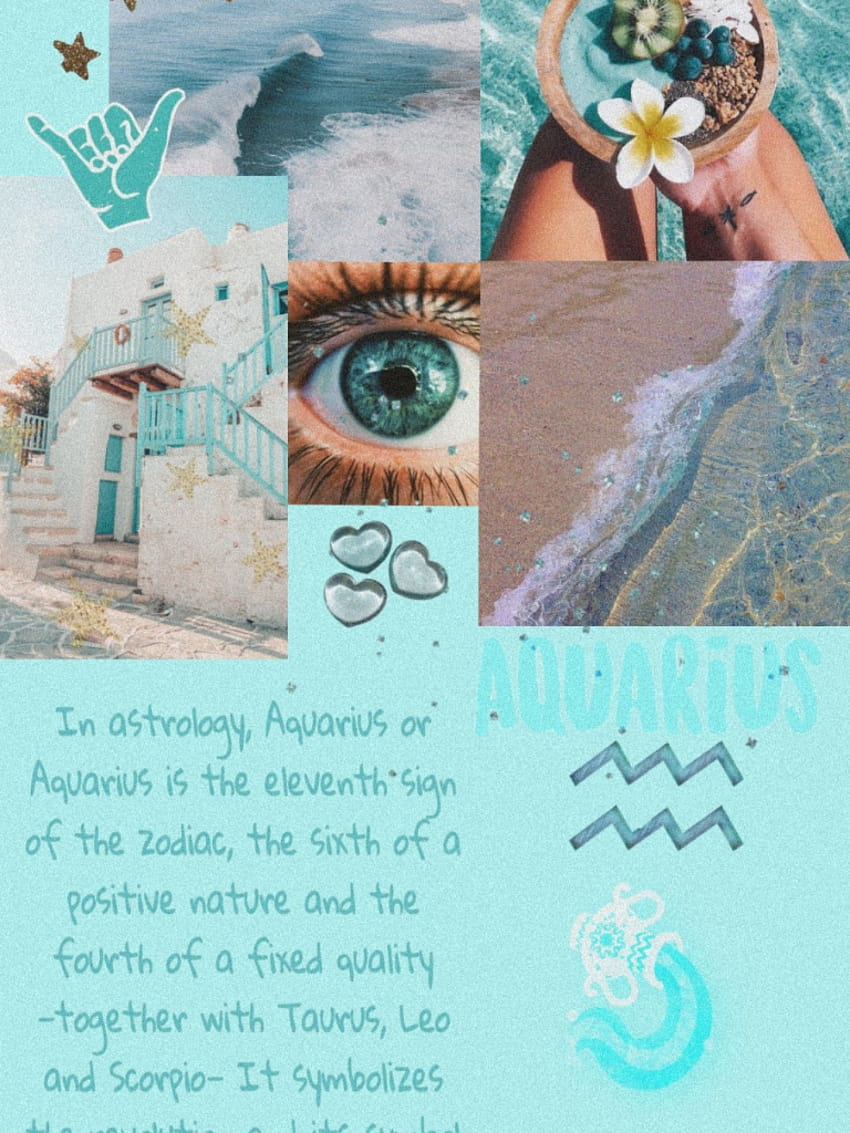Aesthetic Aquarius Zodiac Sign Phone in [1288x2289] for your, Mobile & Tablet, aesthetic zodiac collage HD phone wallpaper
