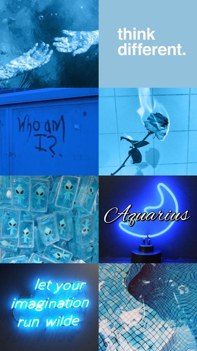 Aquarius Blue. Neon Wallpaper, Aquarius Aesthetic, Aquarius