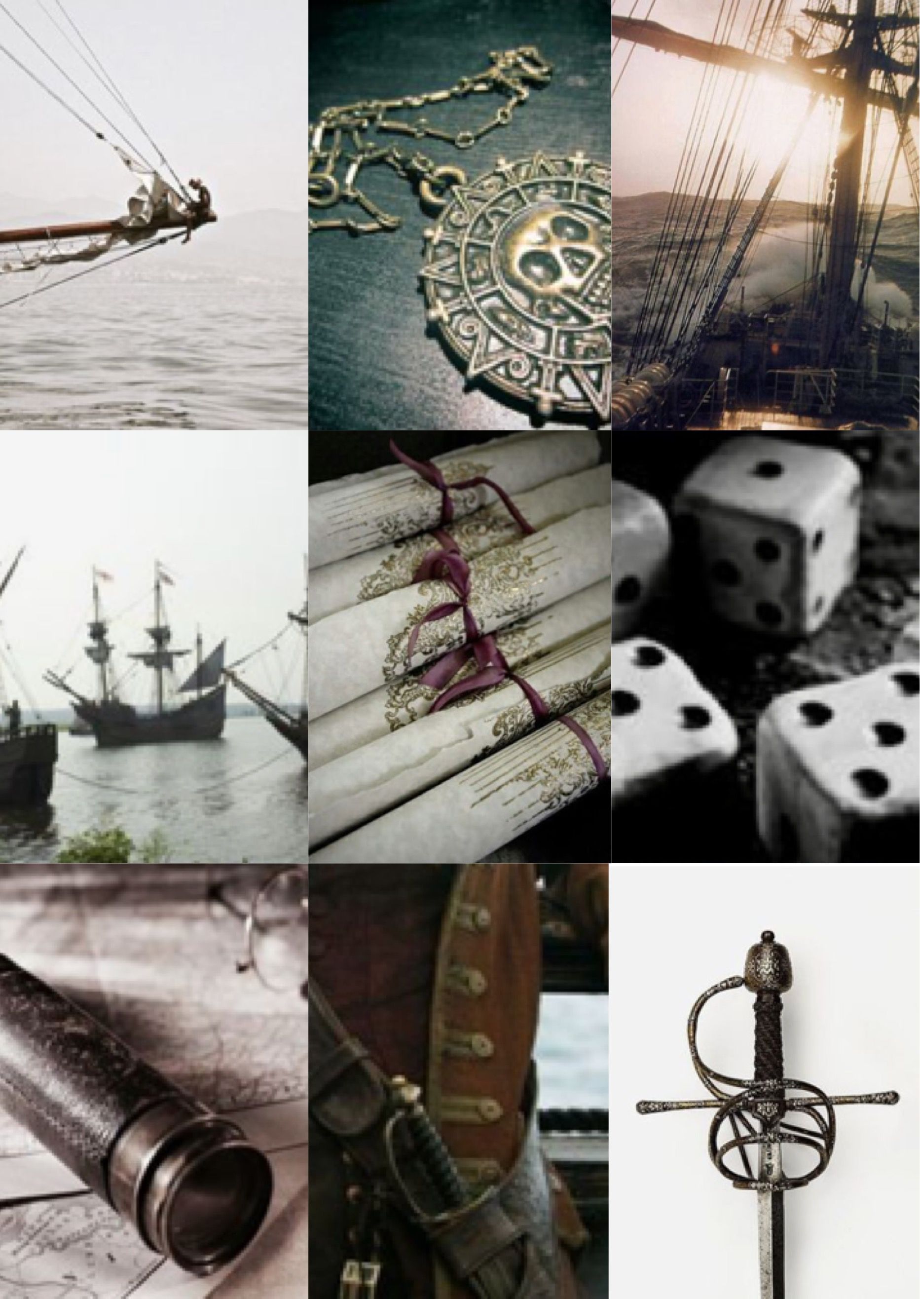 A collage of images representing the pirate aesthetic. - Pirate