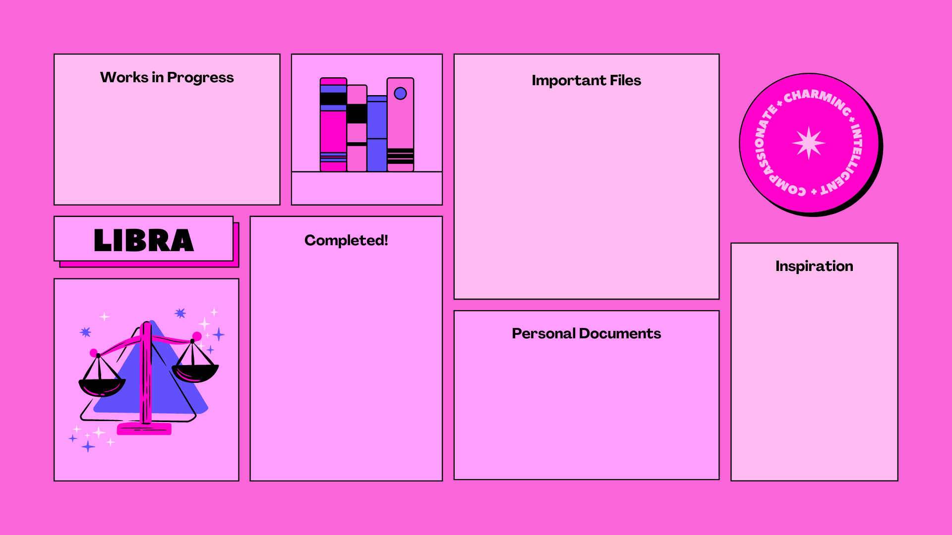 Pink Vibrant Libra Astrology Desktop Wallpaper. Printable note cards, Paper greeting cards, Wallpaper notebook