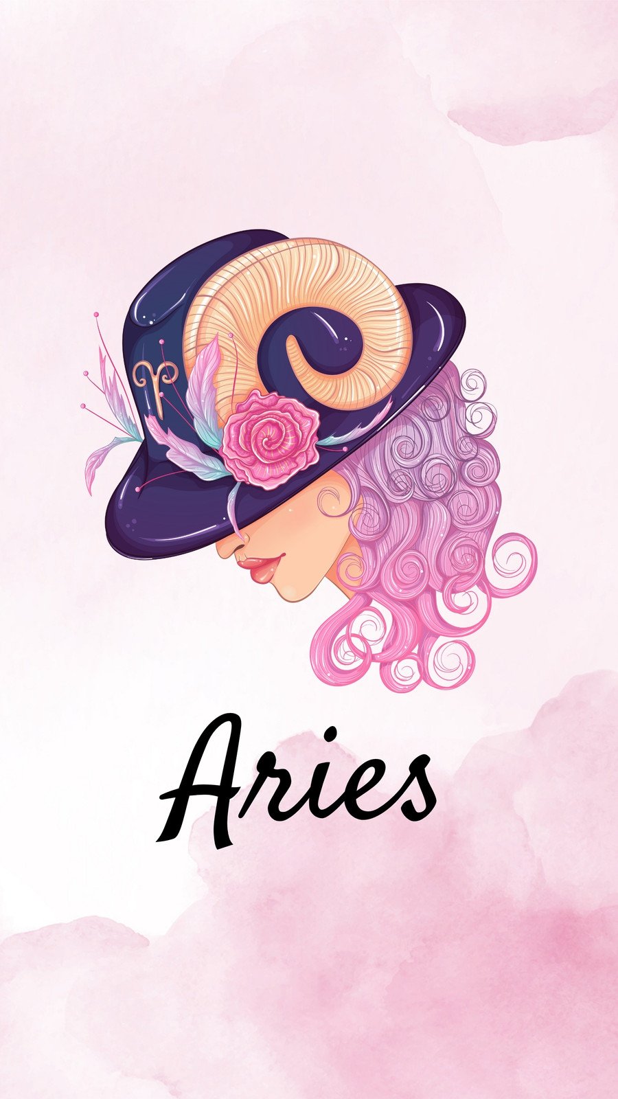 Aries zodiac sign with the words, astrology and horoscope - Aries