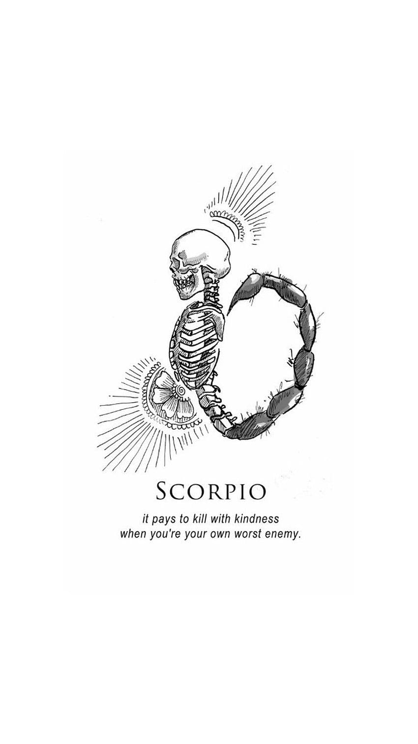 An illustration of a scorpion with the caption 