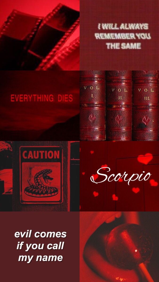 The red and black background with a scorpion on it - Scorpio
