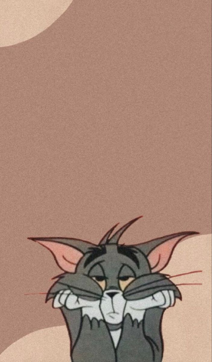 Cartoon cat Tom with a brown background - Tom and Jerry