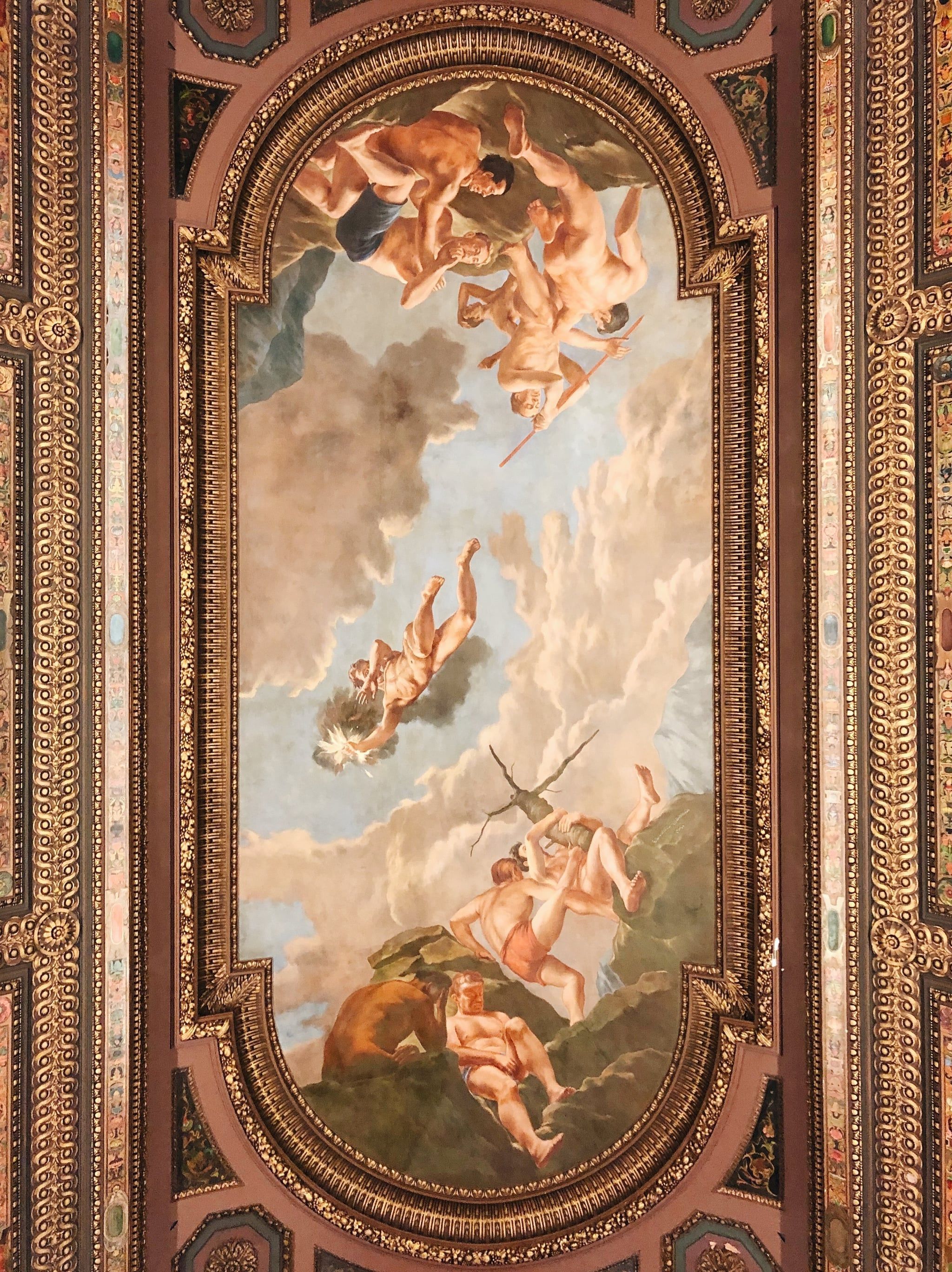 A painting of the gods on an ornate ceiling - Royalcore