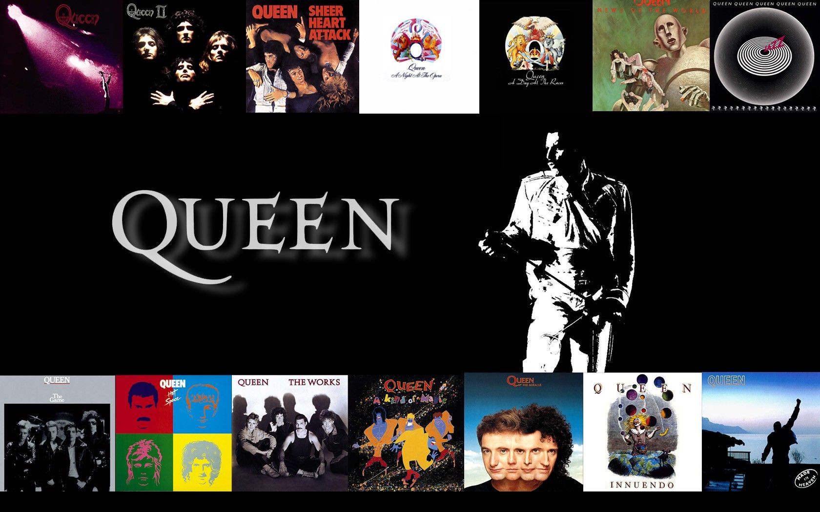 A collage of different album covers with the word queen on them - 