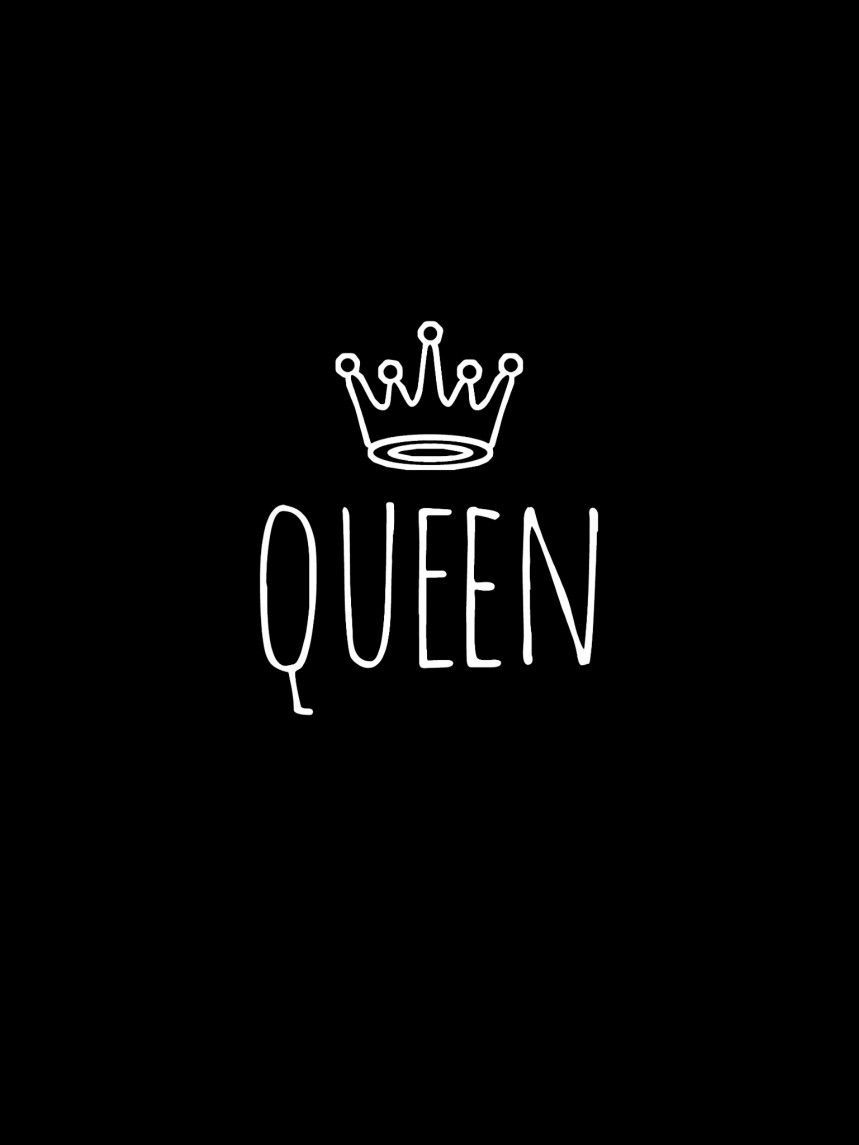 Queen with a crown on a black background - 