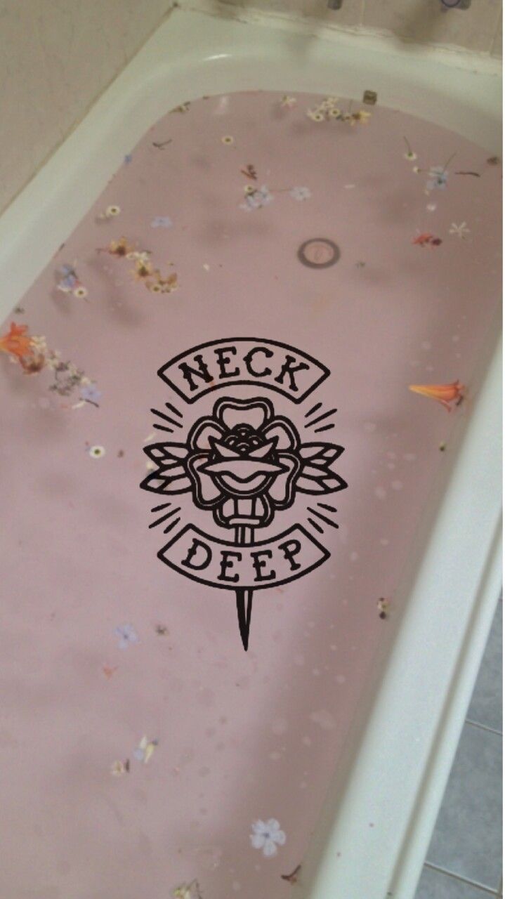 Bath tub with neck deep sticker on the bottom - 