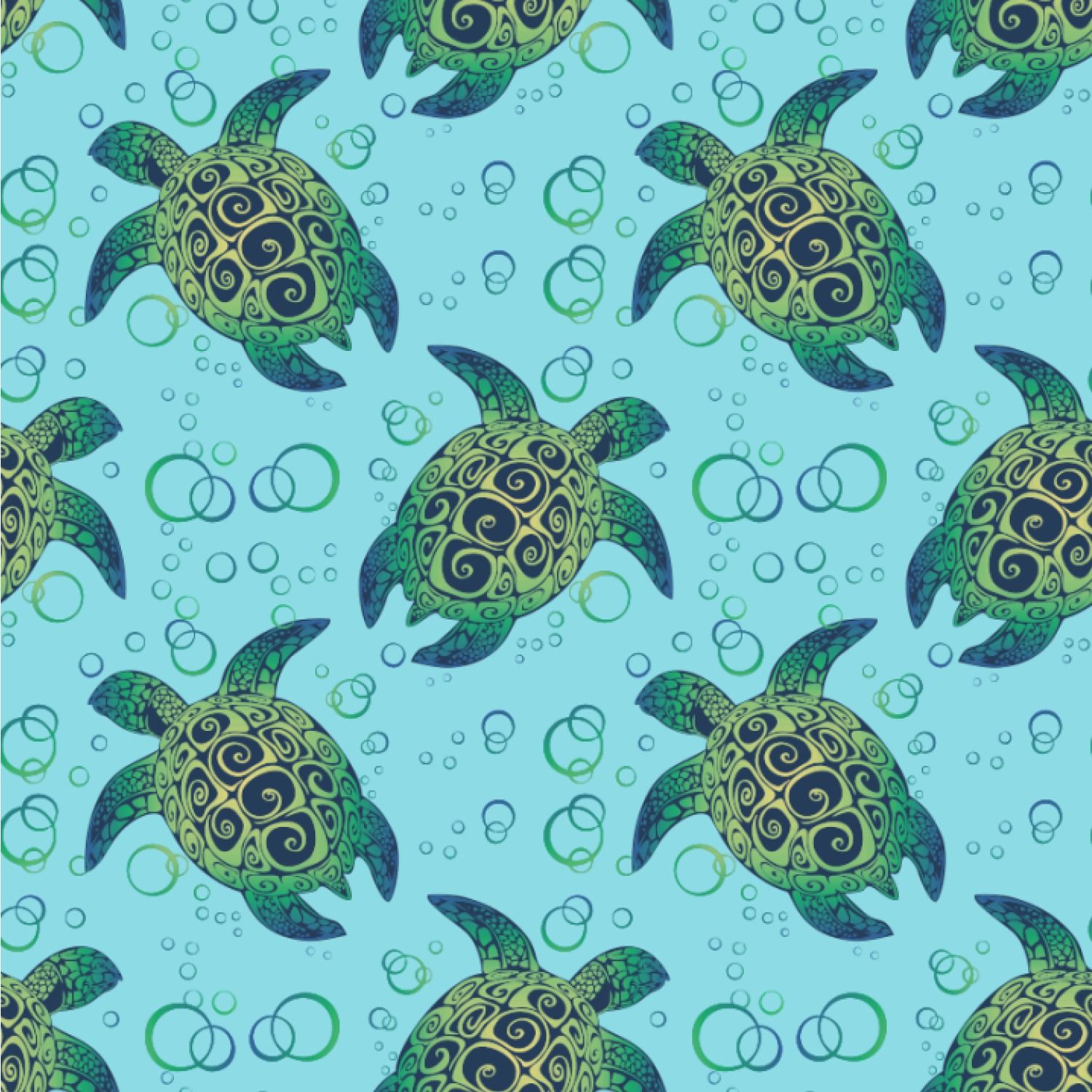 A blue and green turtle pattern - Sea turtle, turtle