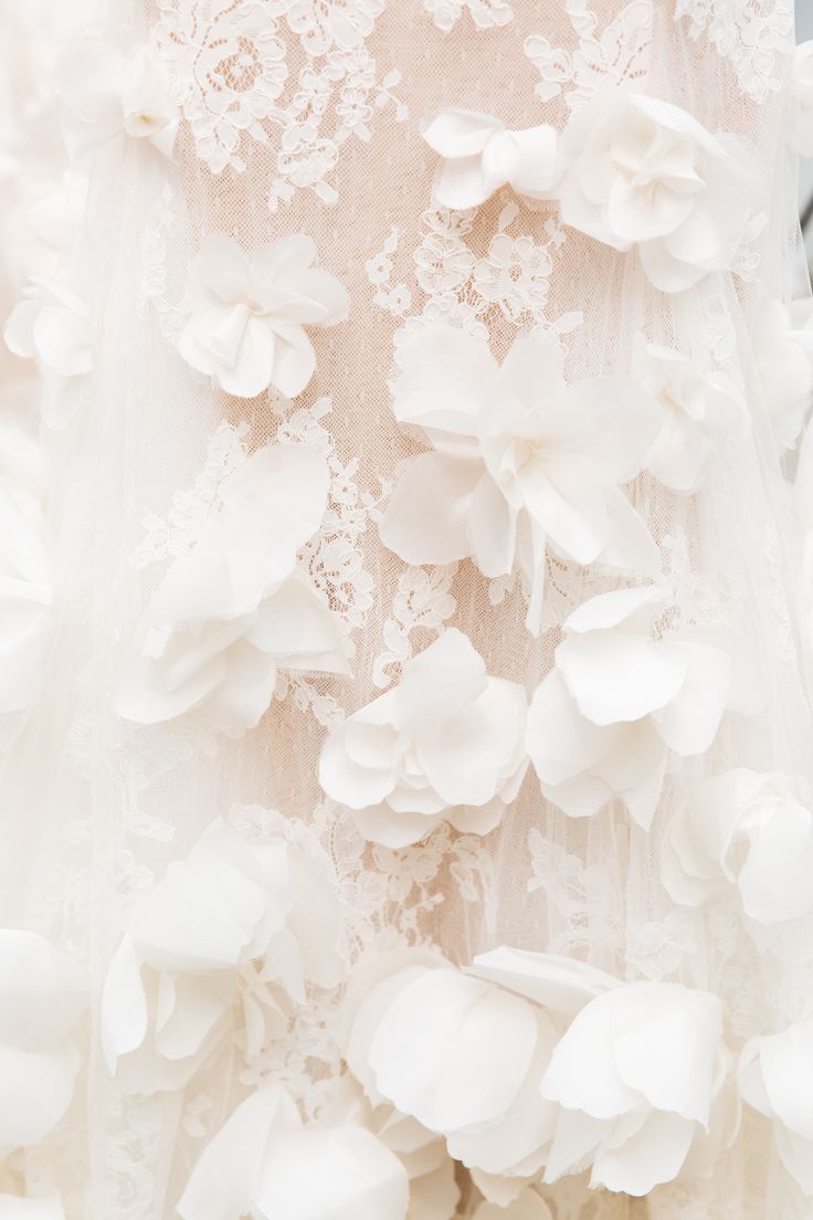 A close up of the lace on this dress - Wedding