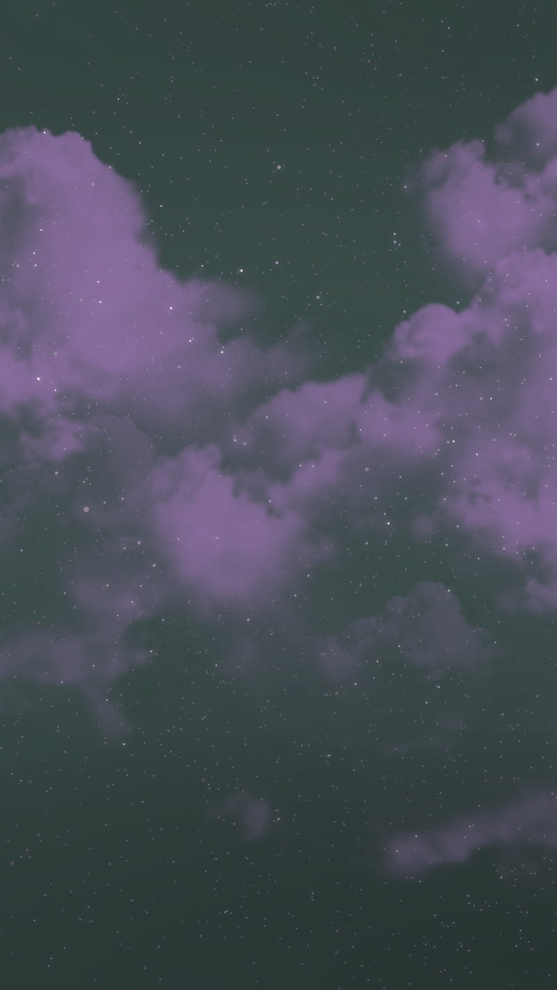 AESTHETIC CLOUDS, AESTHETIC, BLUE, CLOUDS, amoled, black, dark, iphone, lilac, HD phone wallpaper