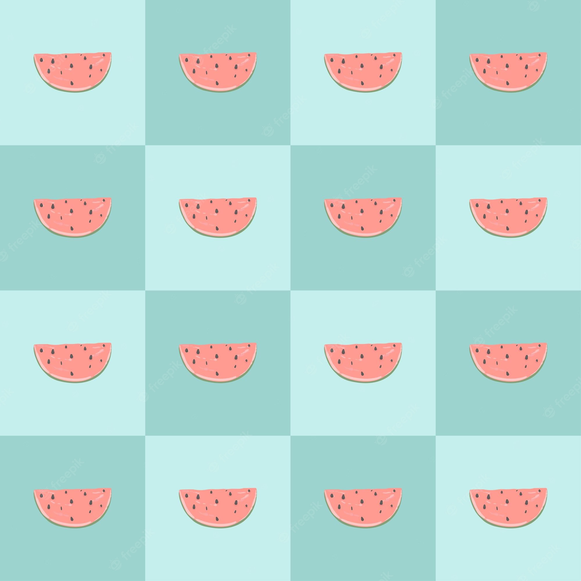 Premium Vector. Cheerful watermelon pattern on a checkered background pattern for textiles fabrics wallpaper napkins wrapping paper clothes