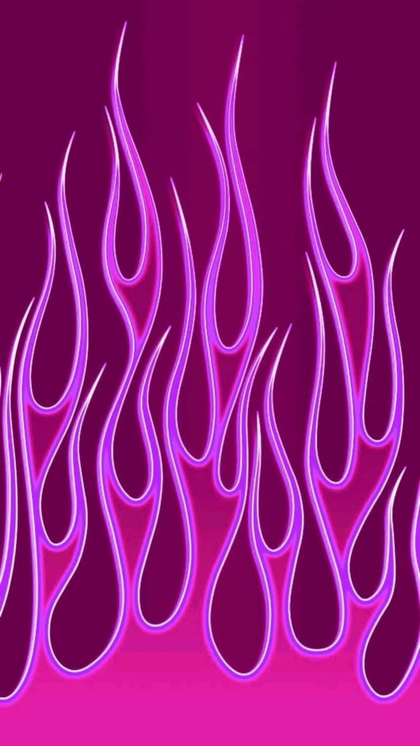 Aesthetic neon purple flames on a pink background - Flames
