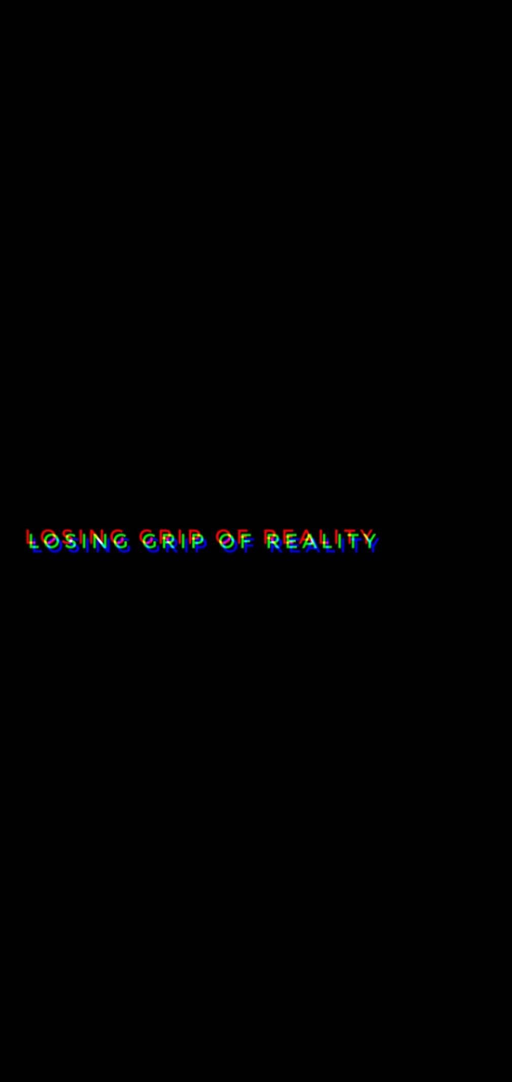 A black background with the words losing grip of reality - Depression, glitch