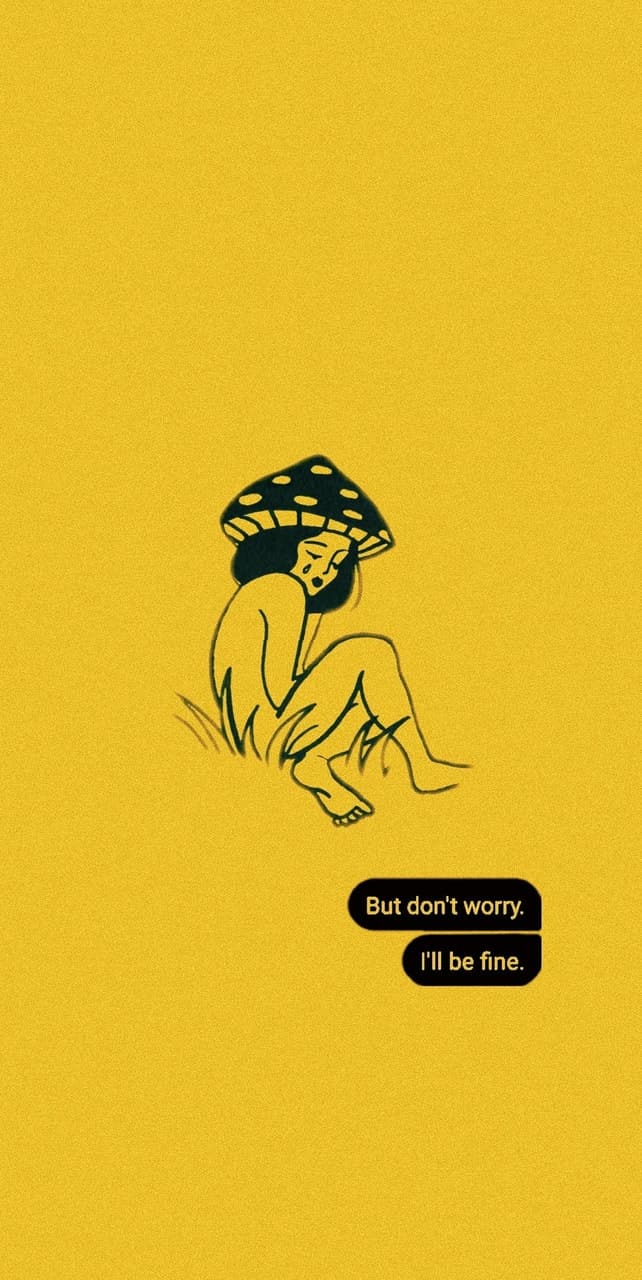 A yellow poster with the words, i'm not in this for you - Depression