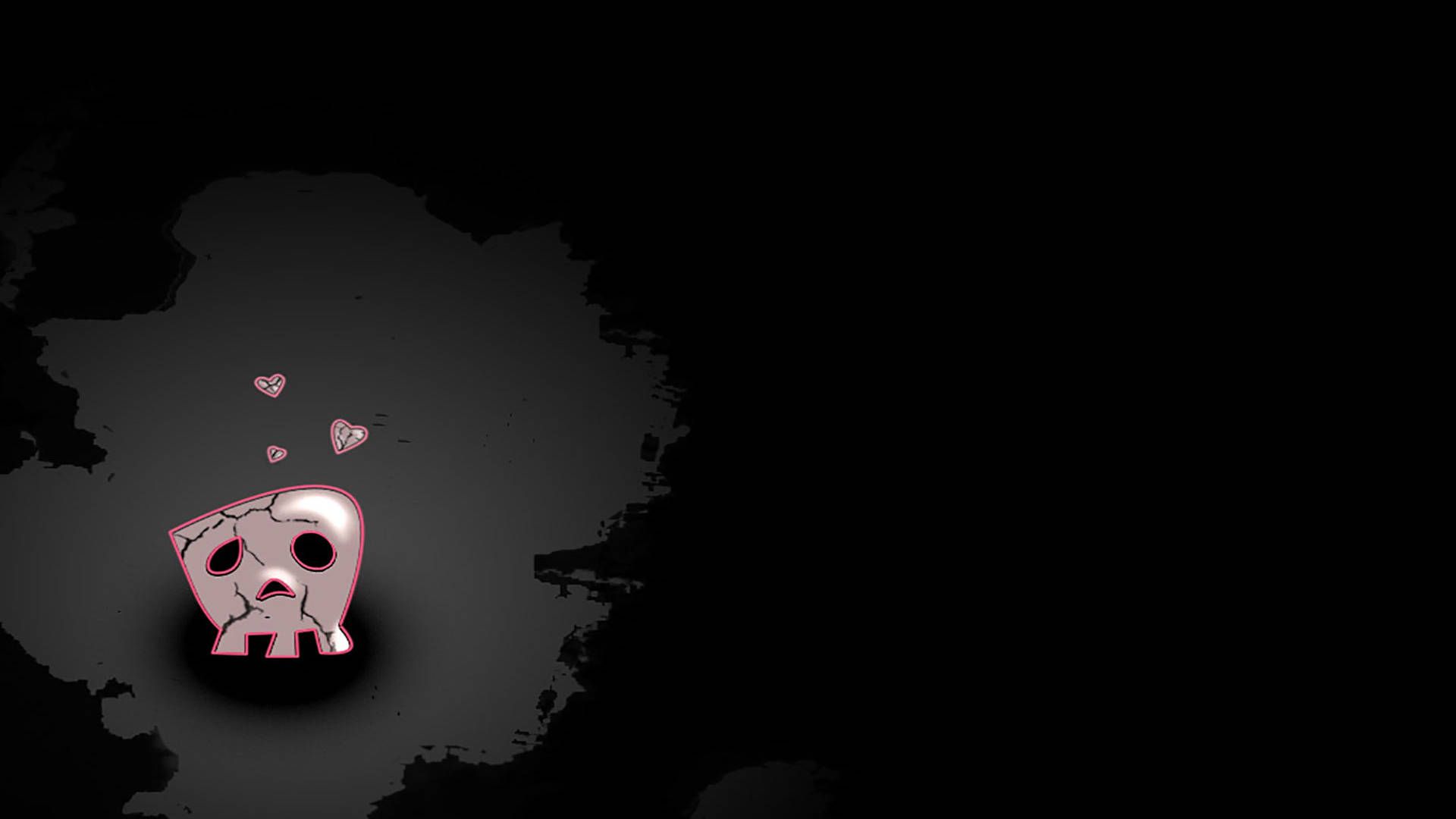 A black background with pink hearts and an image of the word love - Depression