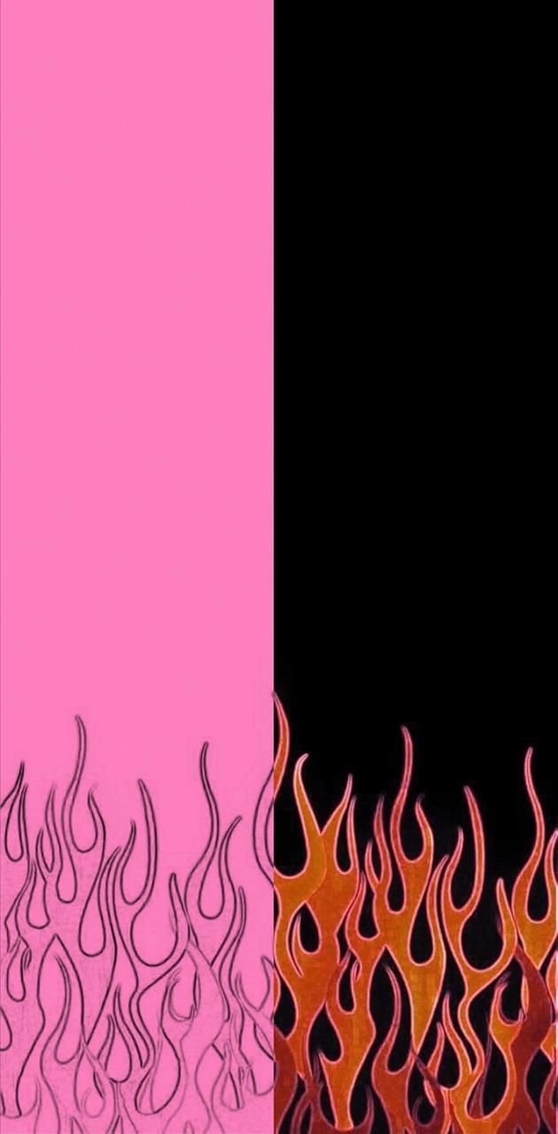 pink fire wallpaper