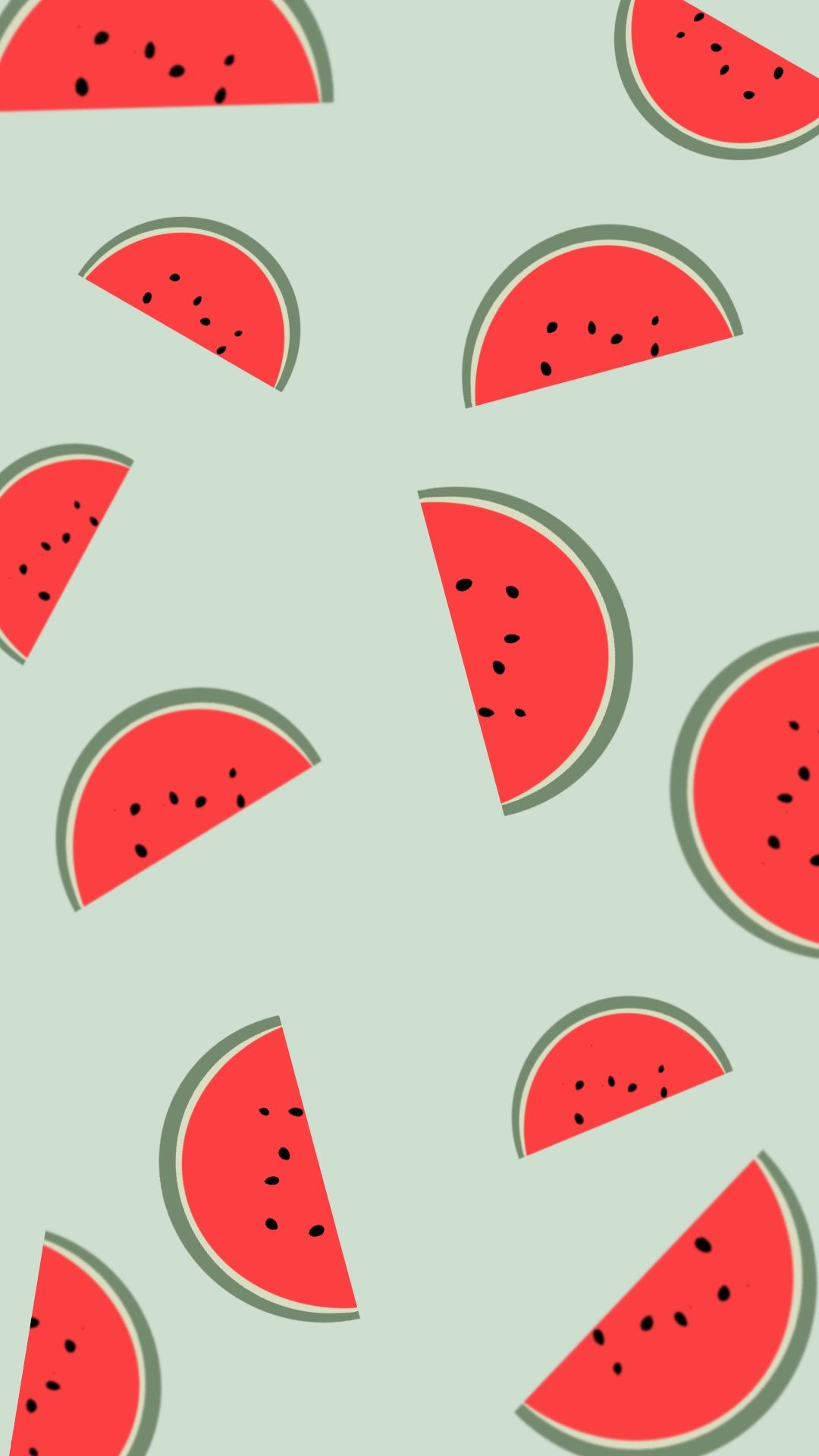 Watermelon slices on a green background - Watermelon