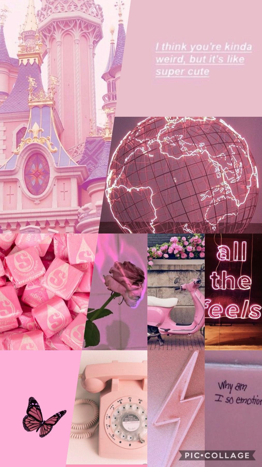 A collage of pink pictures with the words all my heart - Cute pink