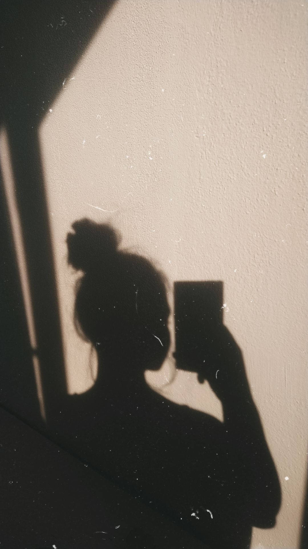 A shadow of someone holding something in their hand - Shadow