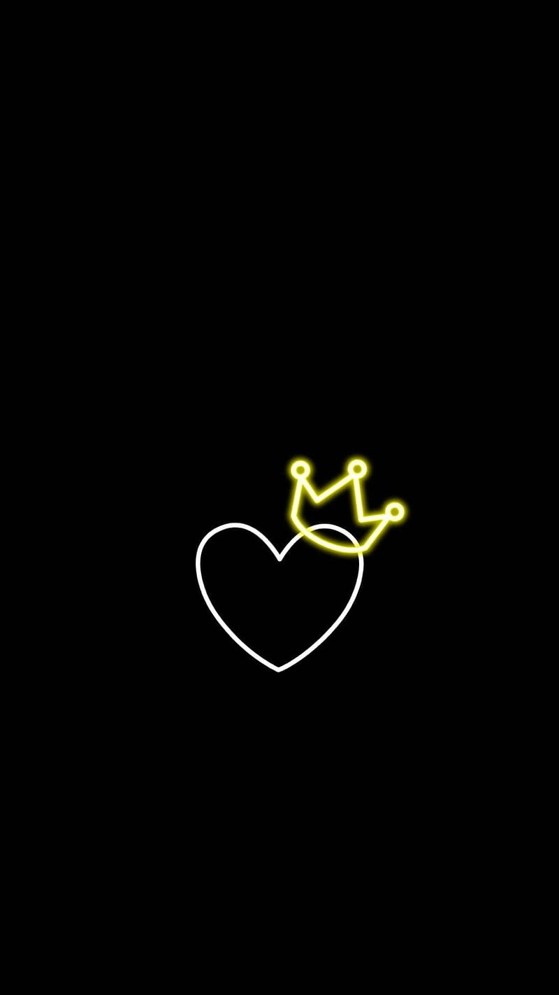 Black Heart With A Crown, Dark Crown, HD phone wallpaper